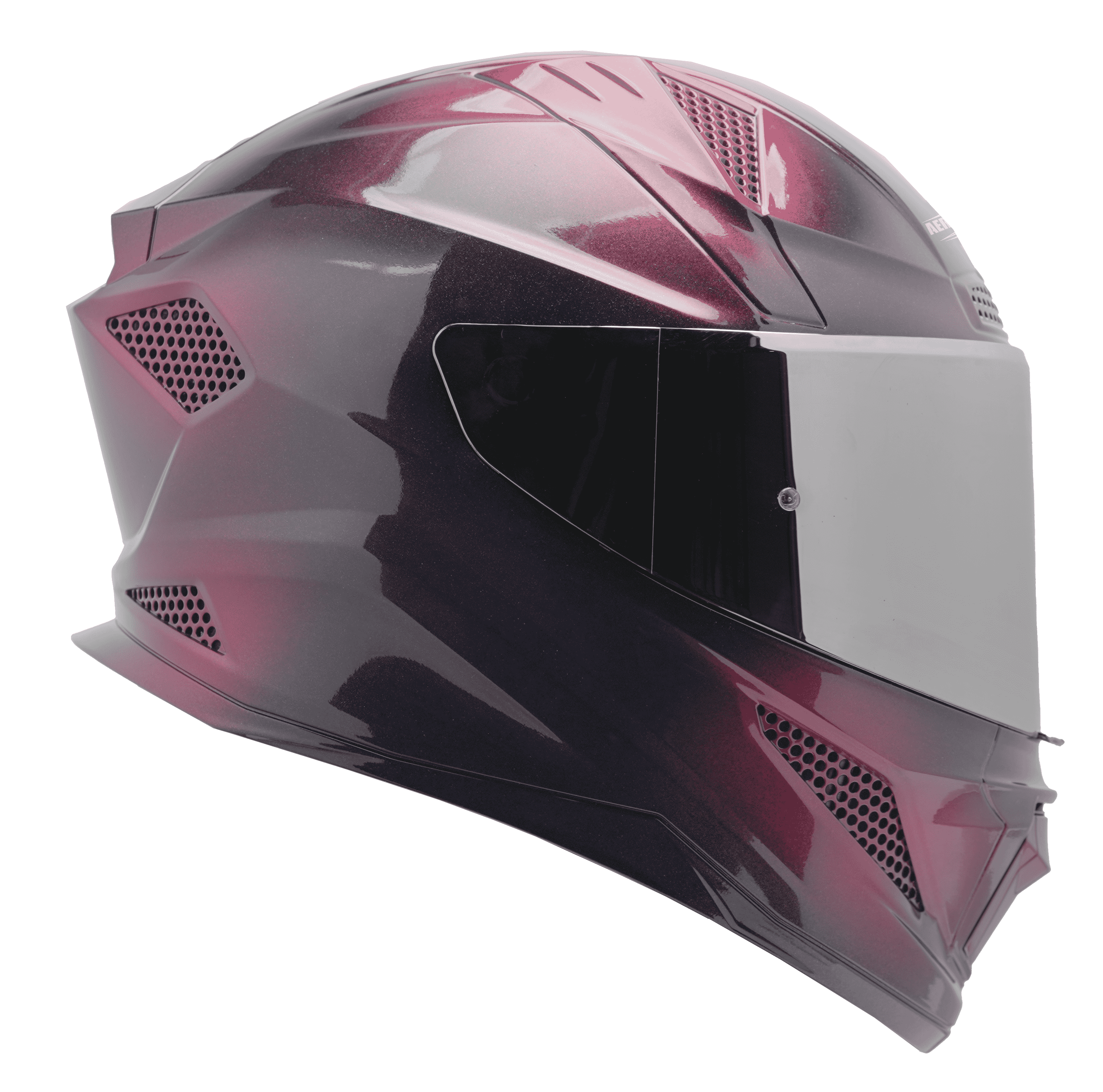 SBH-25 ISS BREEZE ON OMBRE GLOSSY BLACK WITH WINE RED