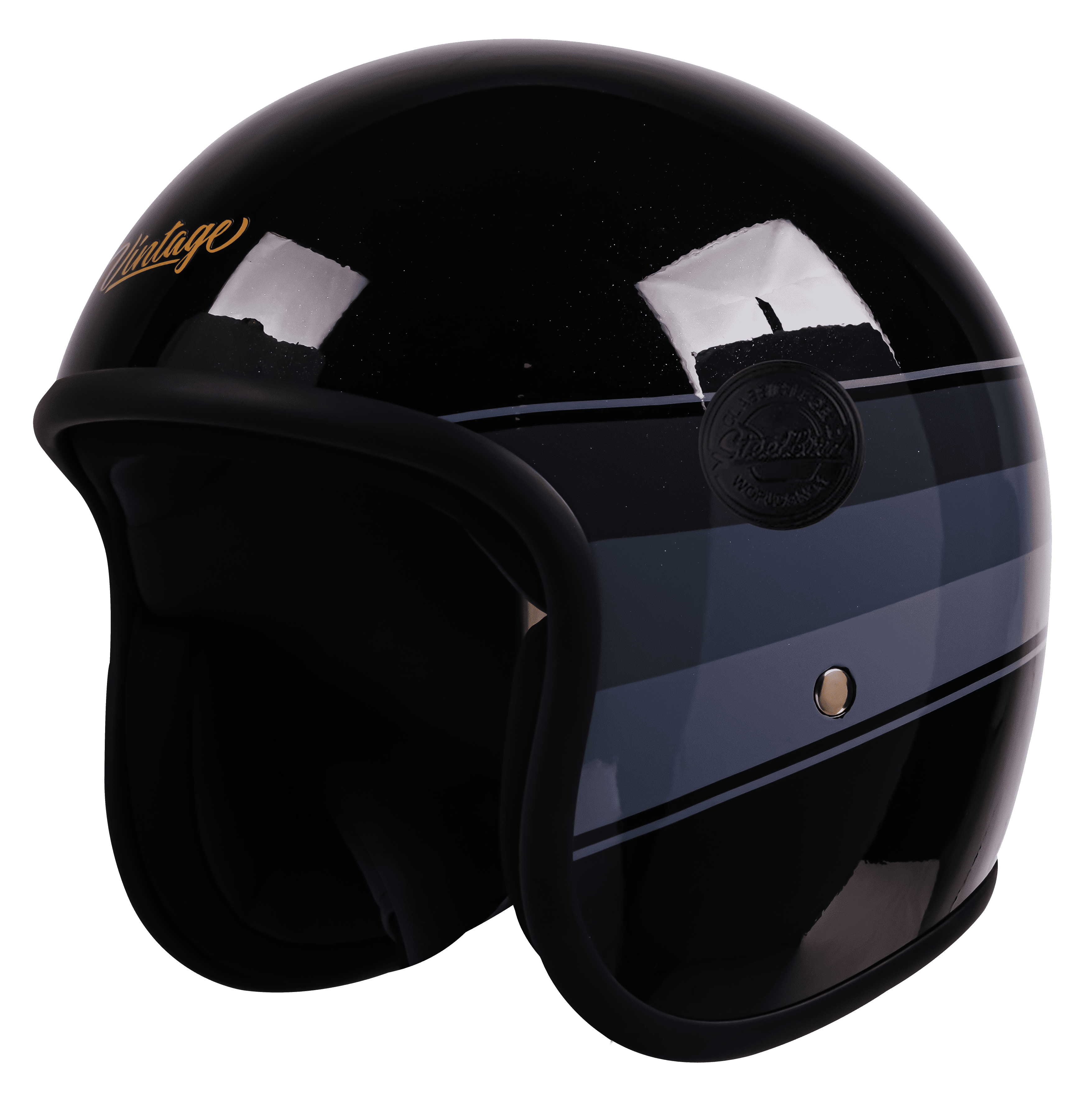 SBH-55 VINTAGE S1 GLOSSY BLACK WITH GREY