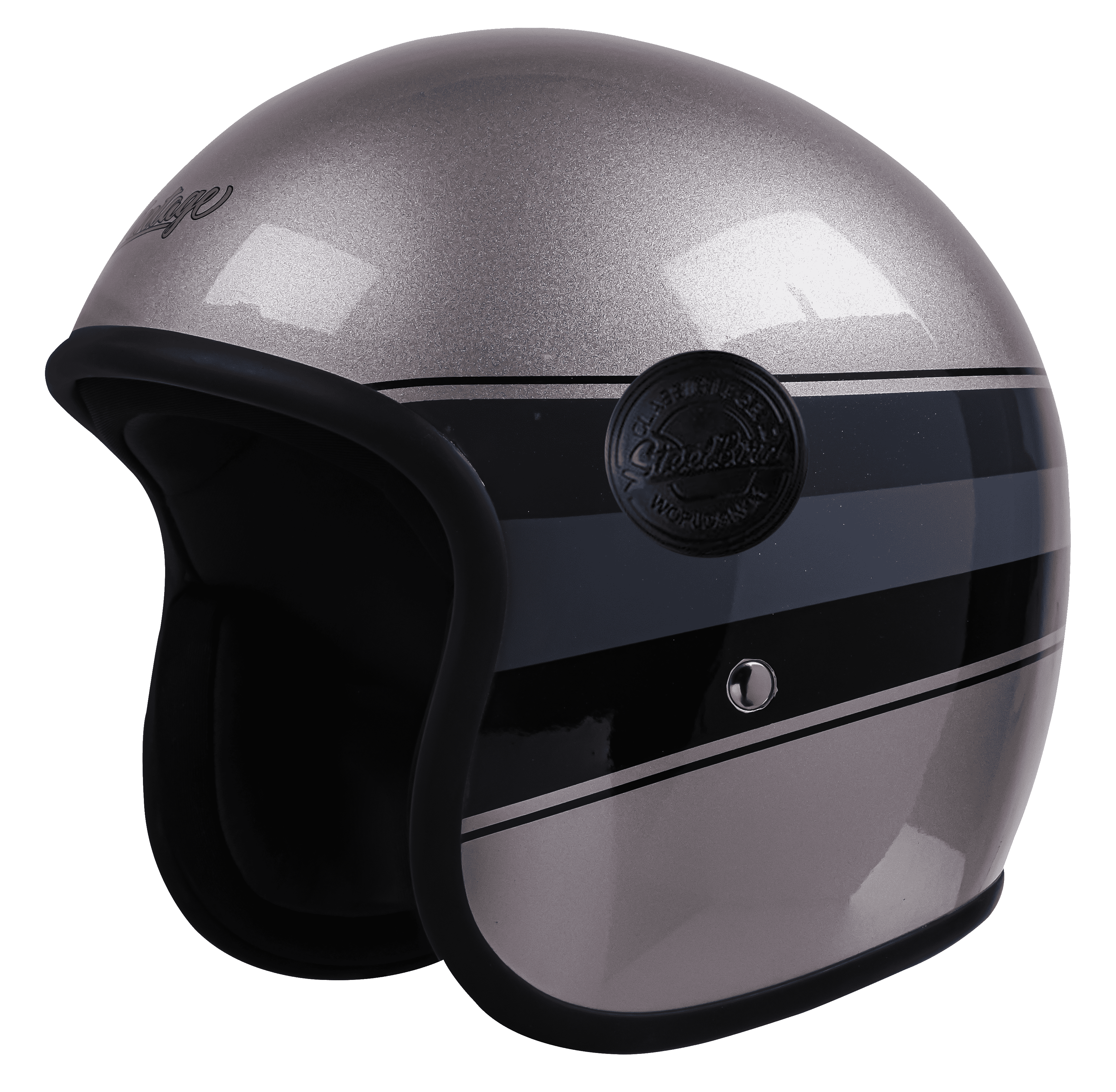 SBH-55 VINTAGE S1 GLOSSY SILVER WITH BLACK