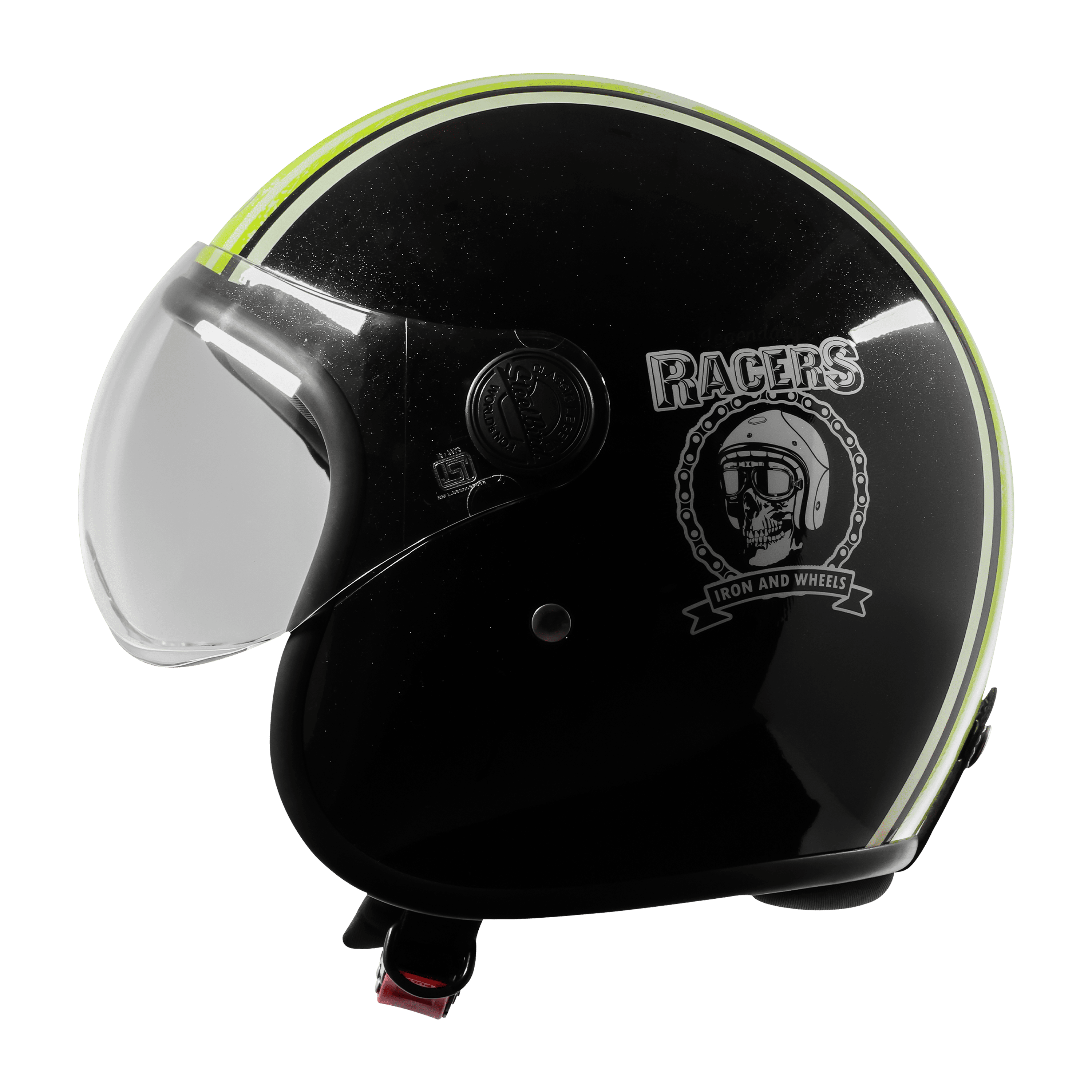 SBH-54 VINTAGE RACERS GLOSSY BLACK WITH LIGHT GREEN