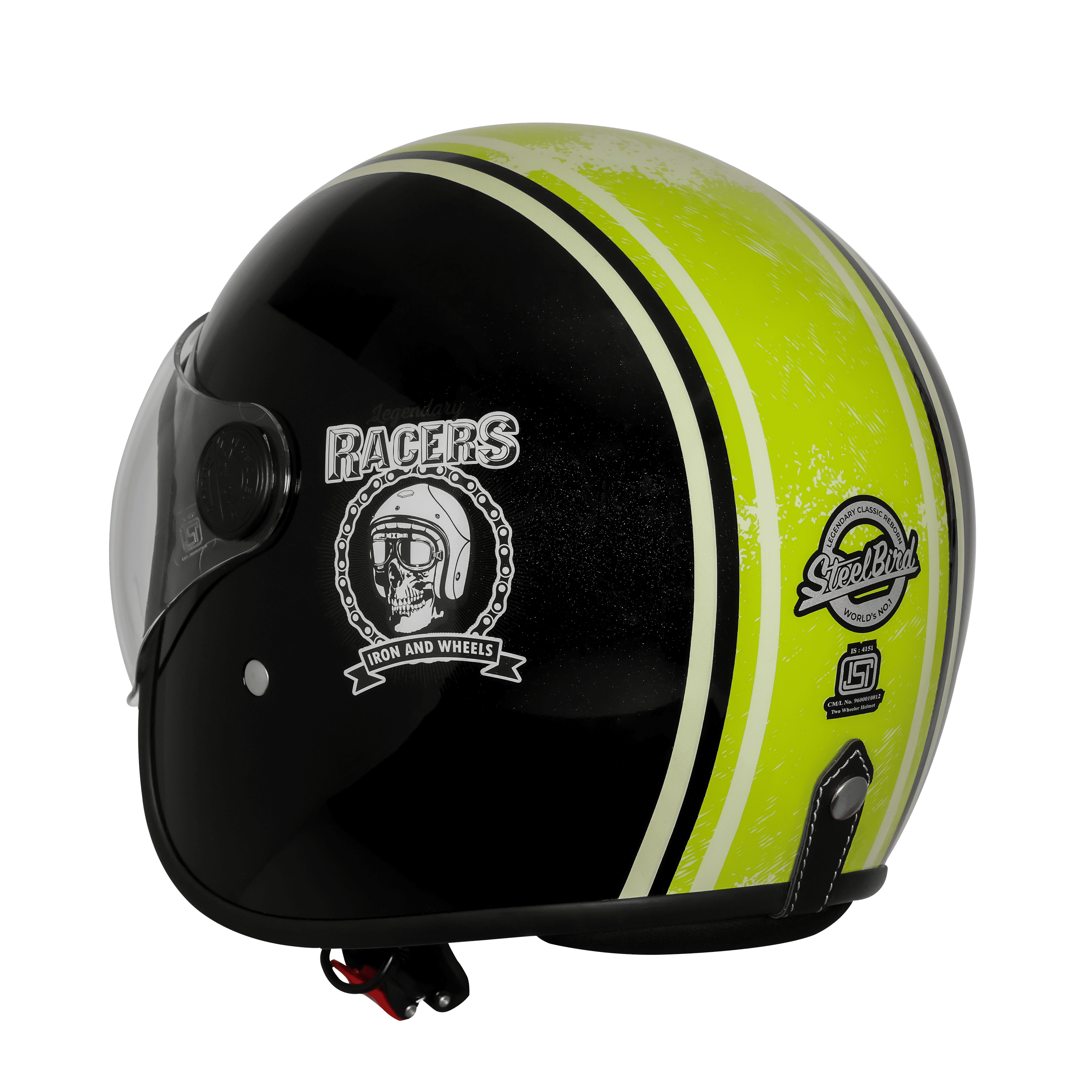 SBH-54 VINTAGE RACERS GLOSSY BLACK WITH LIGHT GREEN