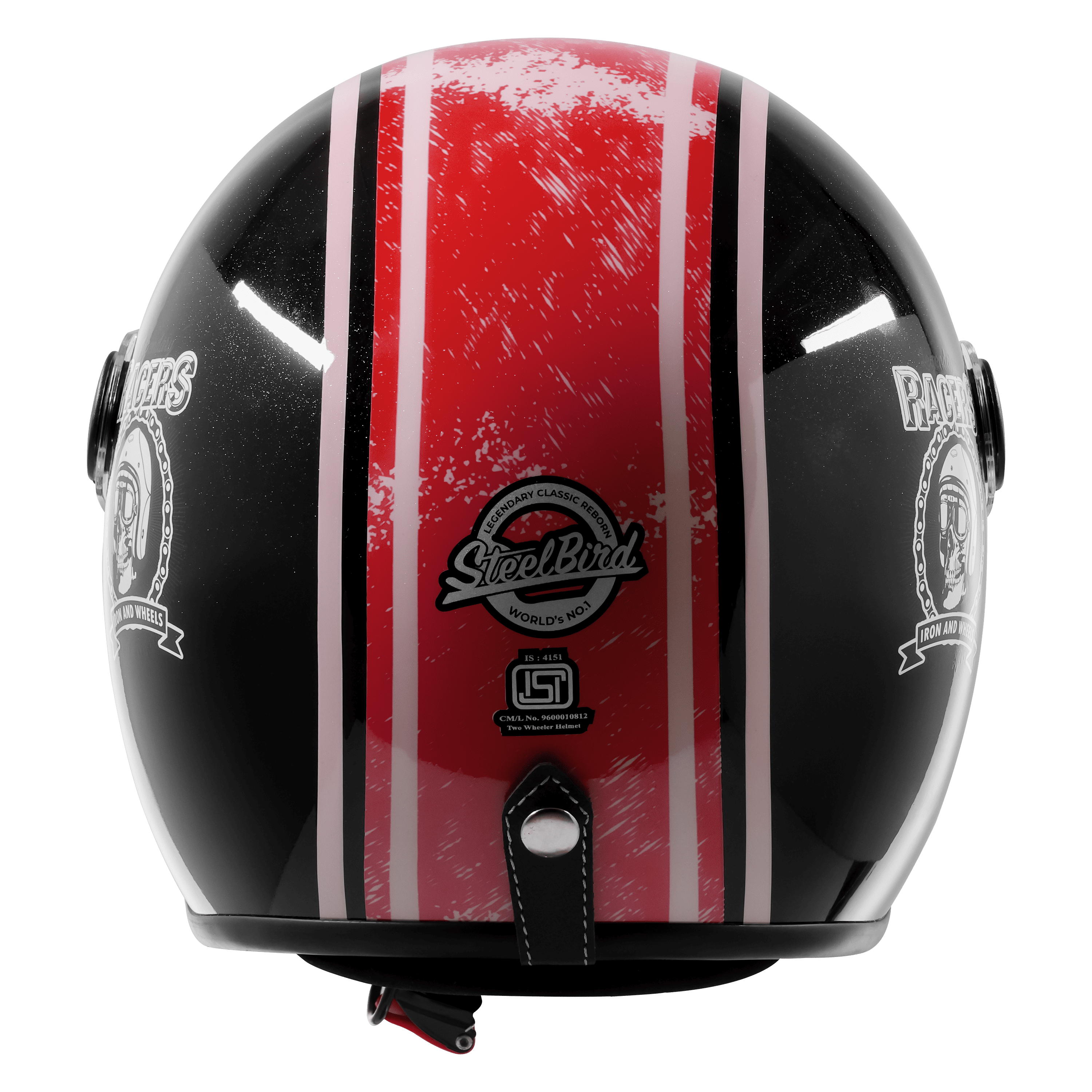 SBH-54 VINTAGE RACERS GLOSSY BLACK WITH LIGHT RED