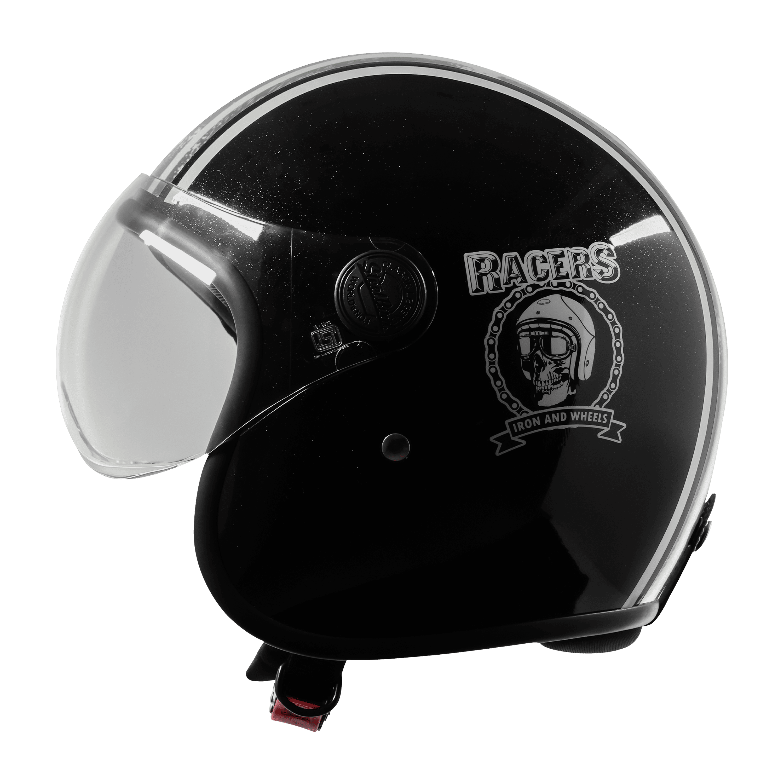SBH-54 VINTAGE RACERS GLOSSY BLACK WITH GREY