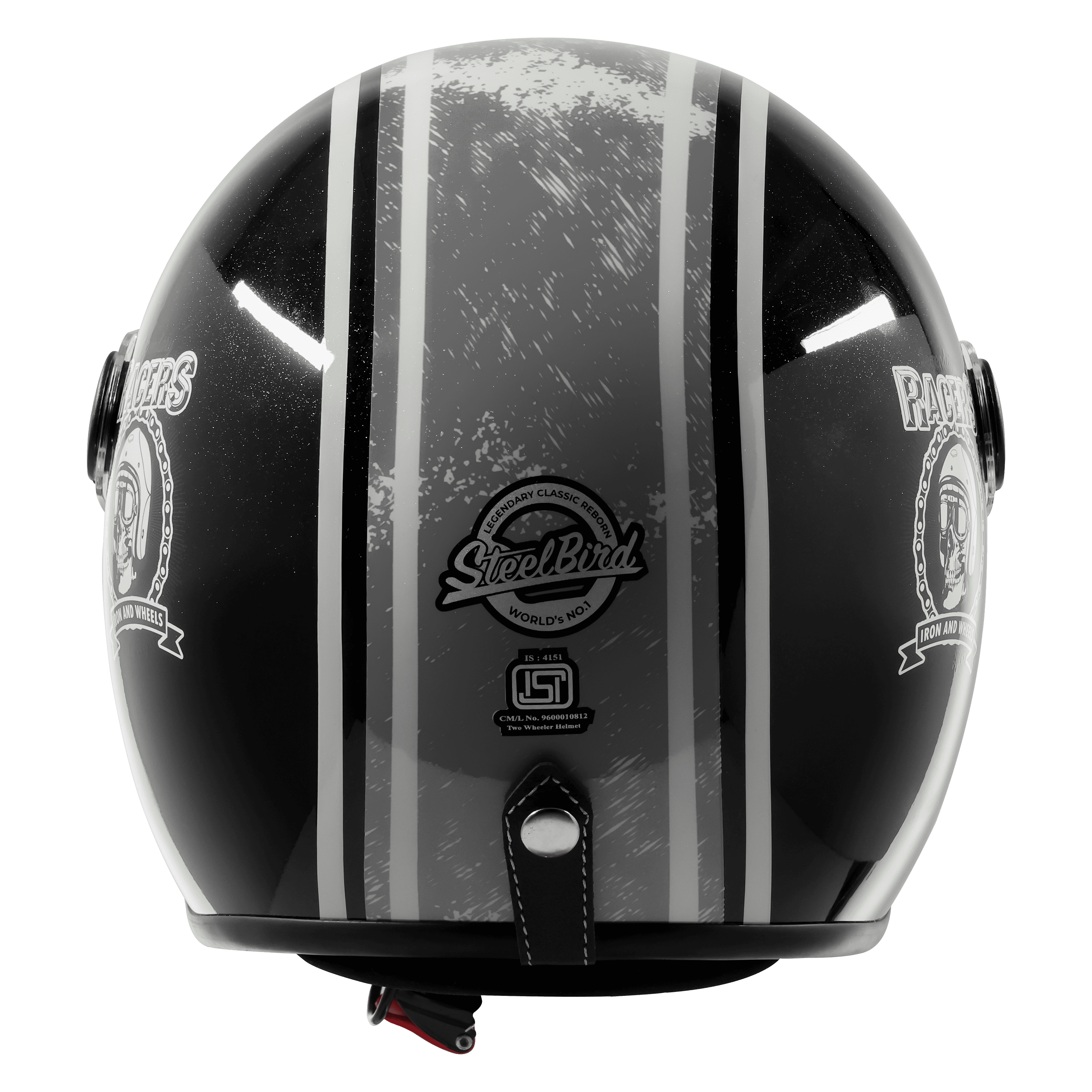 SBH-54 VINTAGE RACERS GLOSSY BLACK WITH GREY