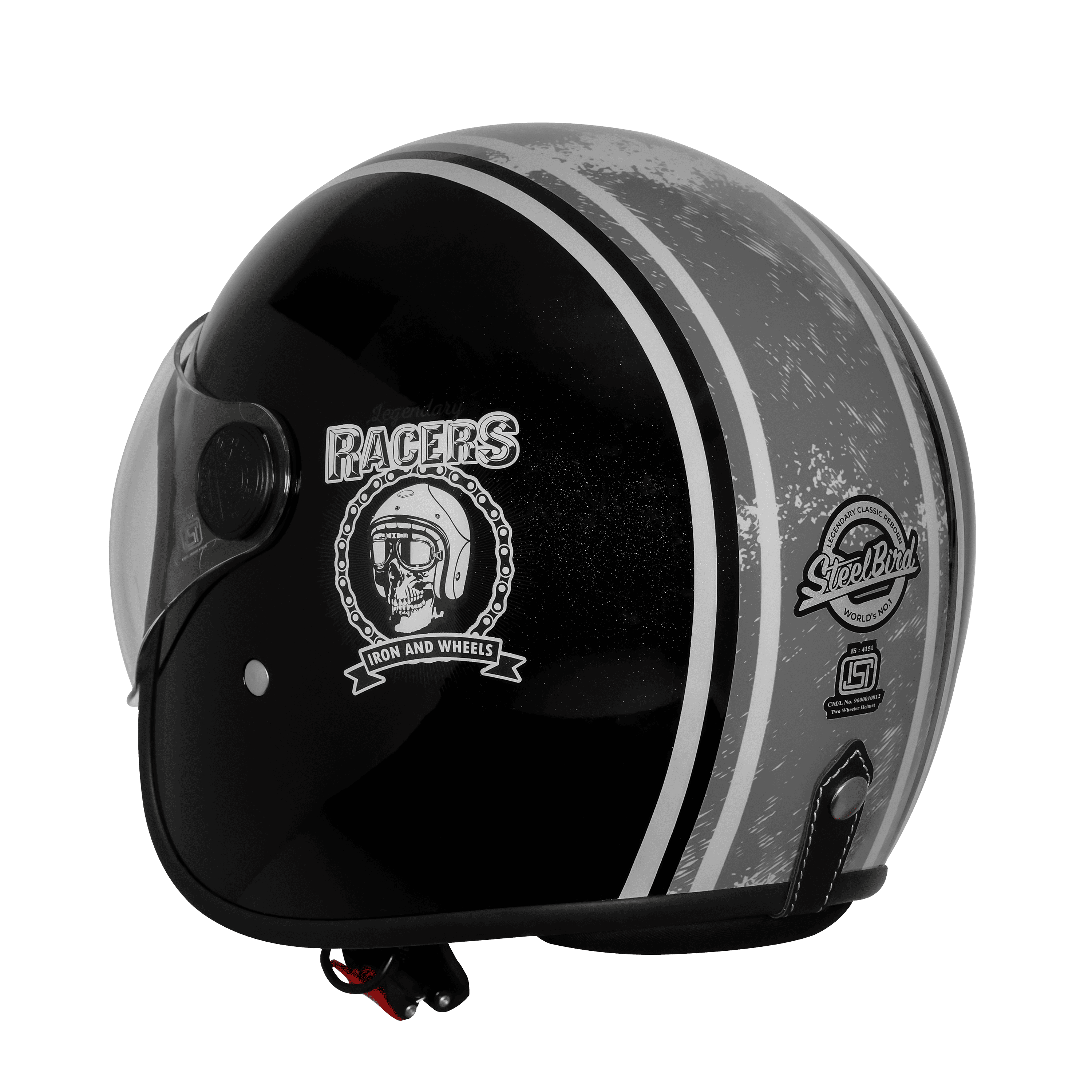 SBH-54 VINTAGE RACERS MAT BLACK WITH GREY