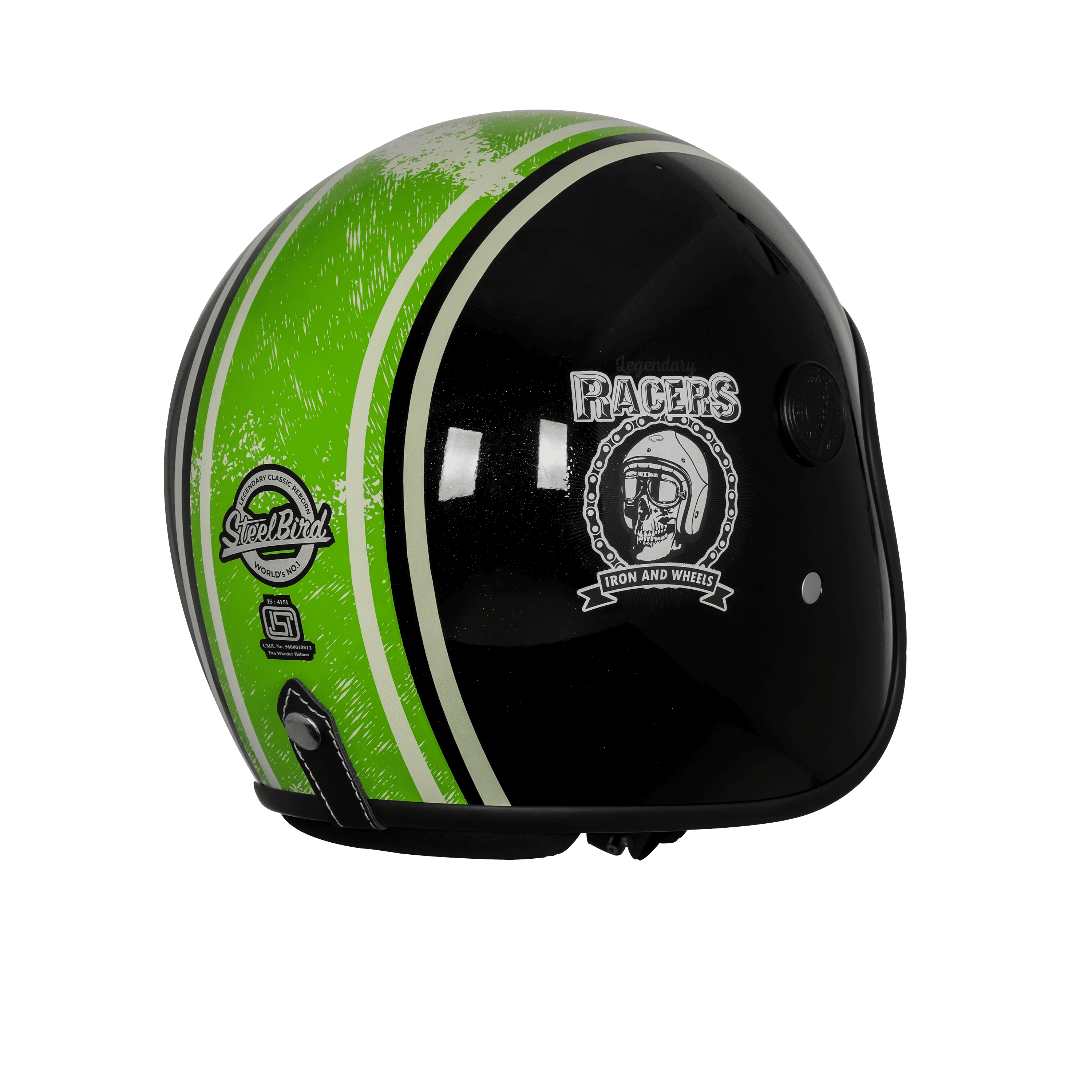 SBH-55 VINTAGE RACERS GLOSSY BLACK WITH DARK GREEN