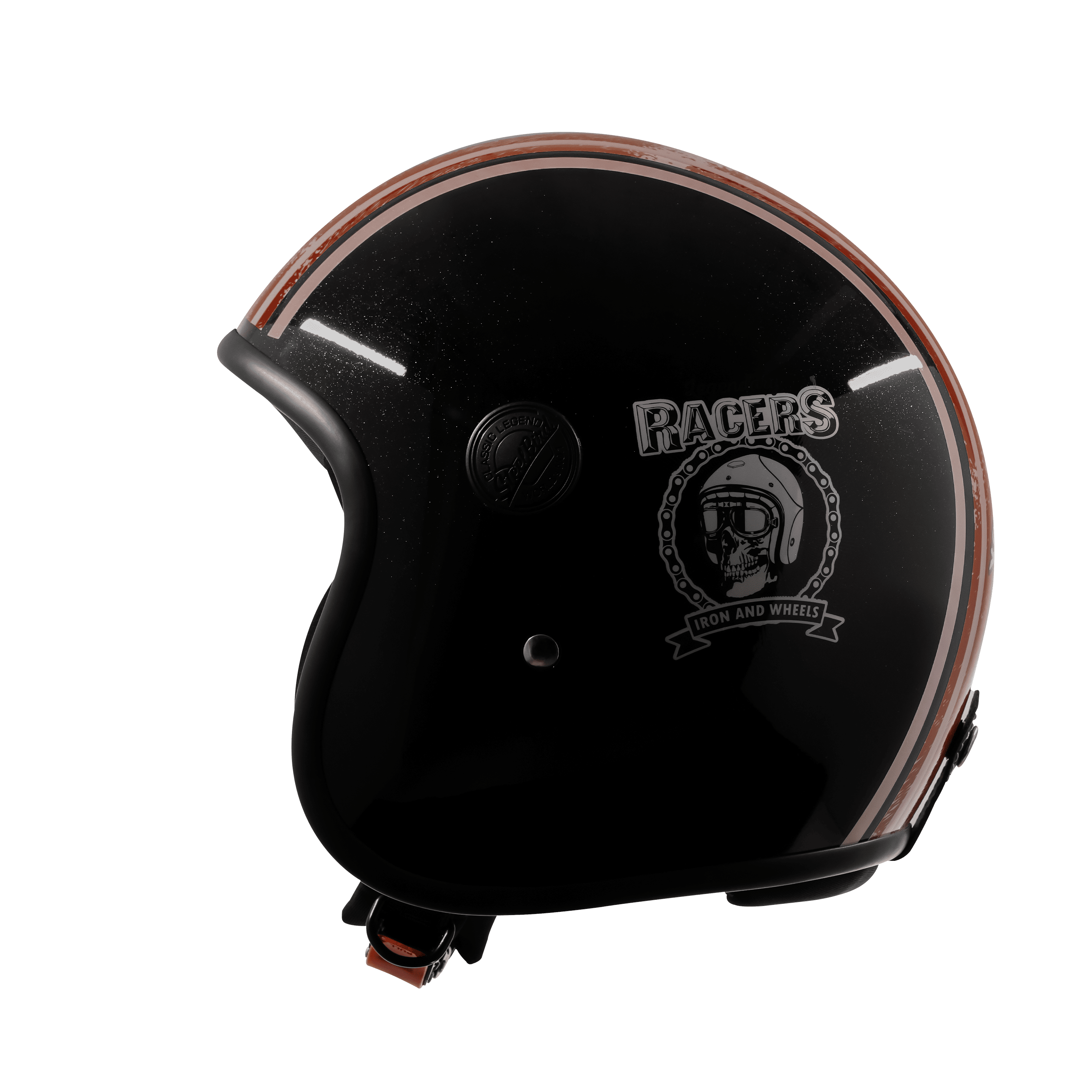 SBH-55 VINTAGE RACERS GLOSSY BLACK WITH DARK RED