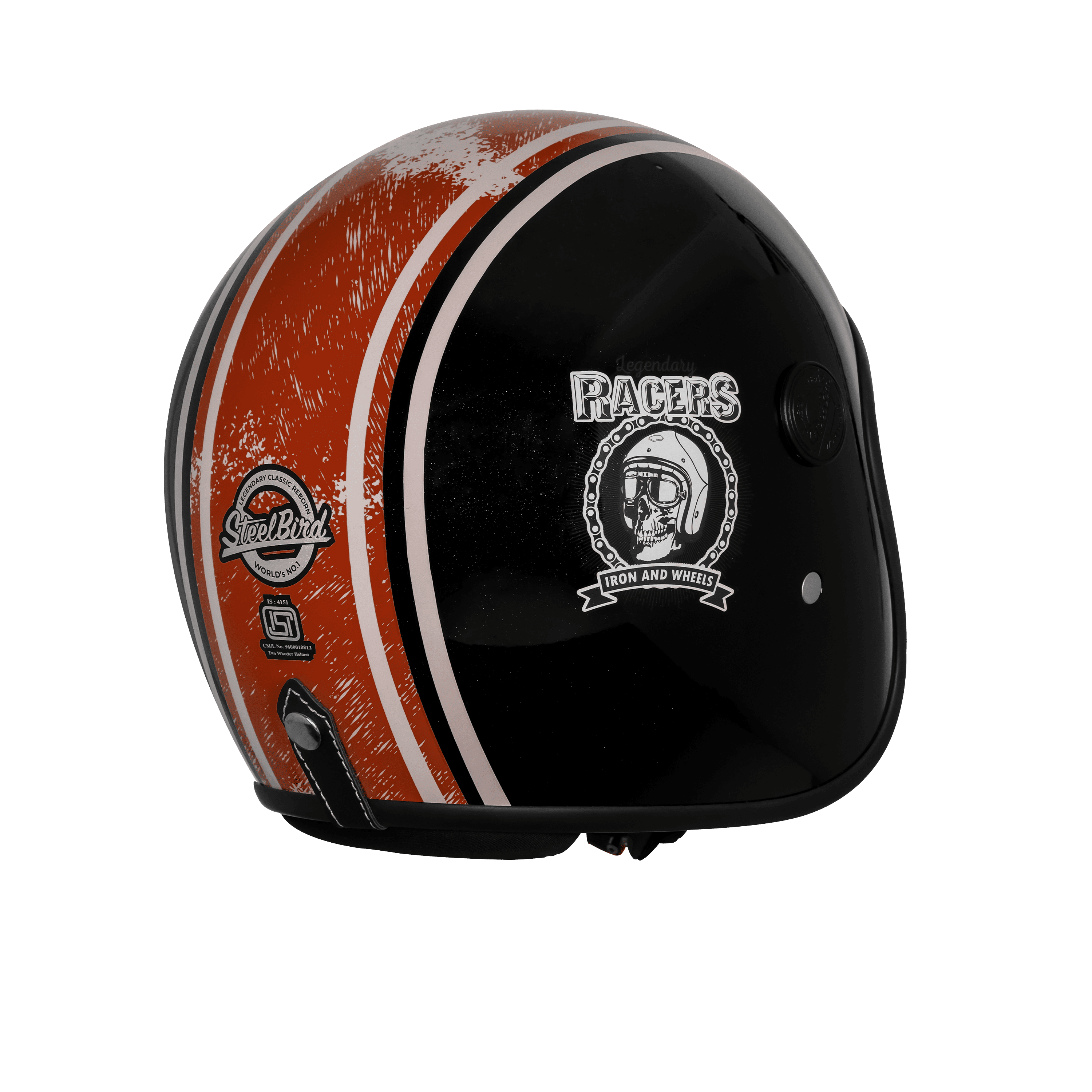 SBH-55 VINTAGE RACERS GLOSSY BLACK WITH DARK RED