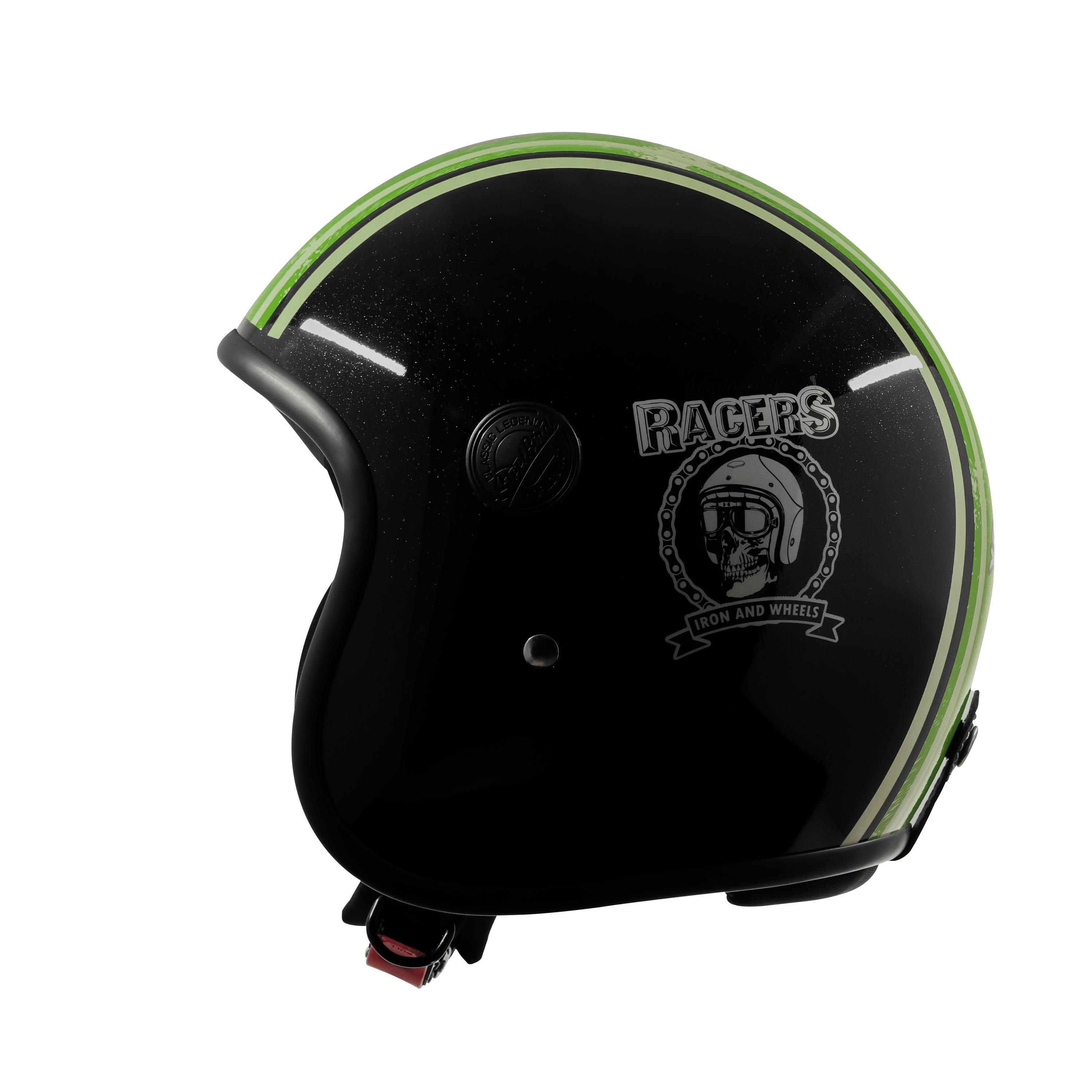 SBH-55 VINTAGE RACERS MAT BLACK WITH DARK GREEN