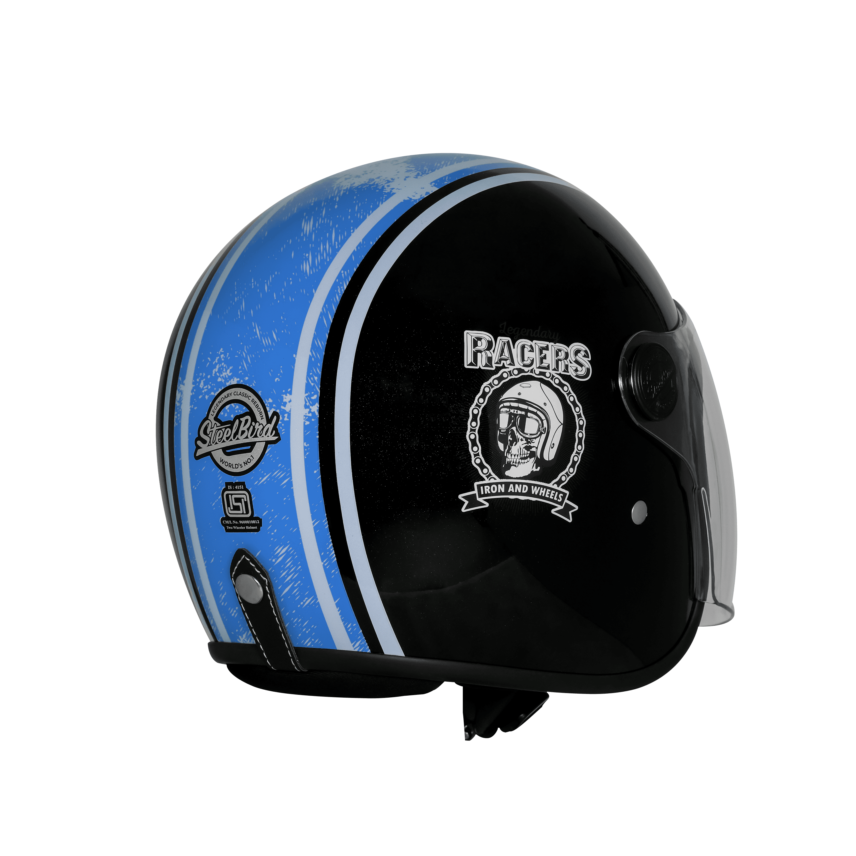 SBH-56 VINTAGE RACERS GLOSSY BLACK WITH DARK BLUE