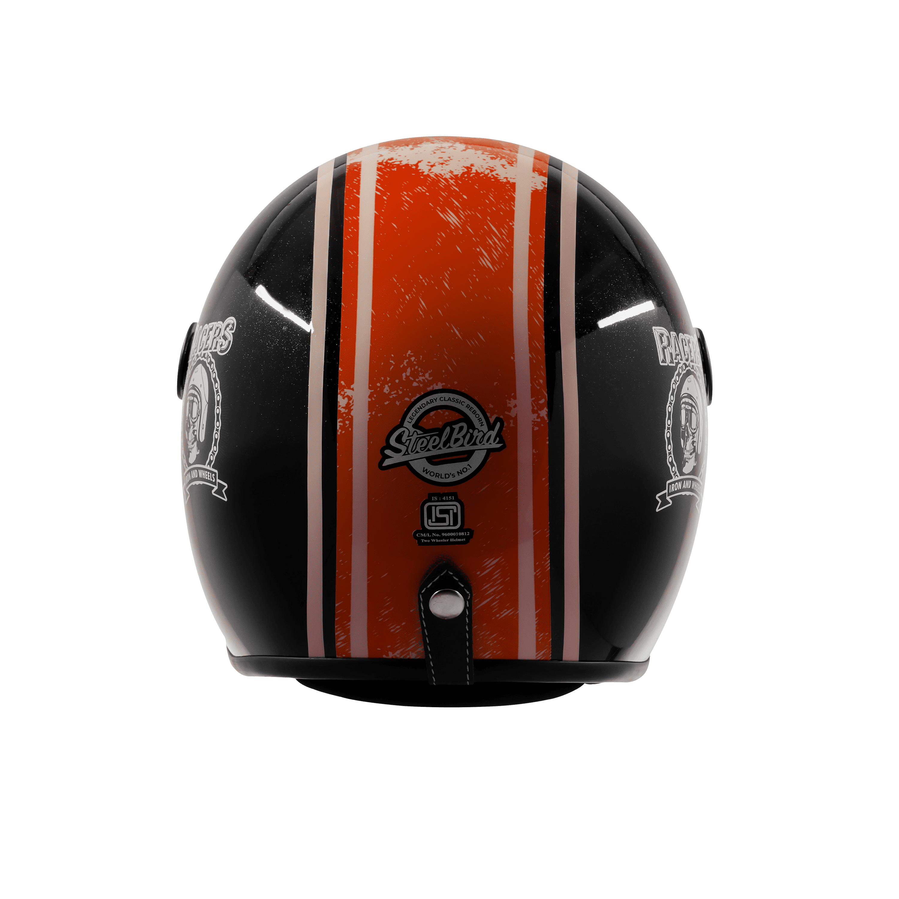 SBH-56 VINTAGE RACERS GLOSSY BLACK WITH LIGHT RED