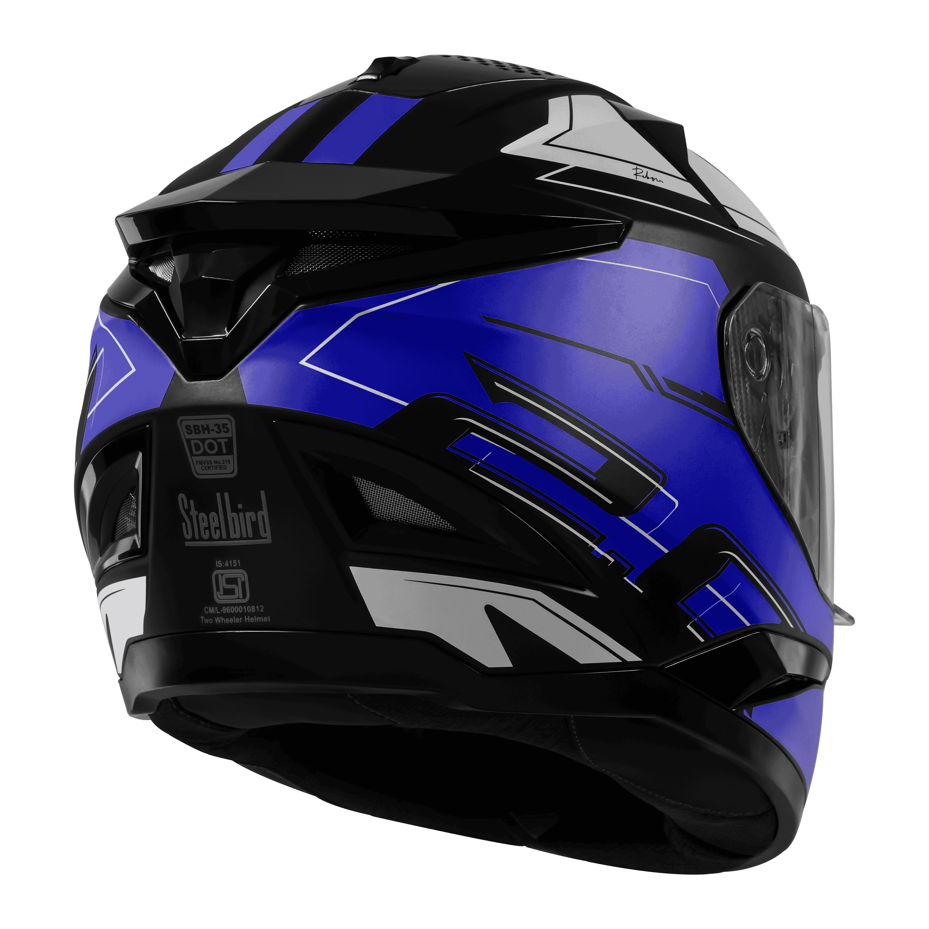 SBH-35 DOT ROBOT 2.0 REBORN MAT BLACK WITH DARK BLUE
