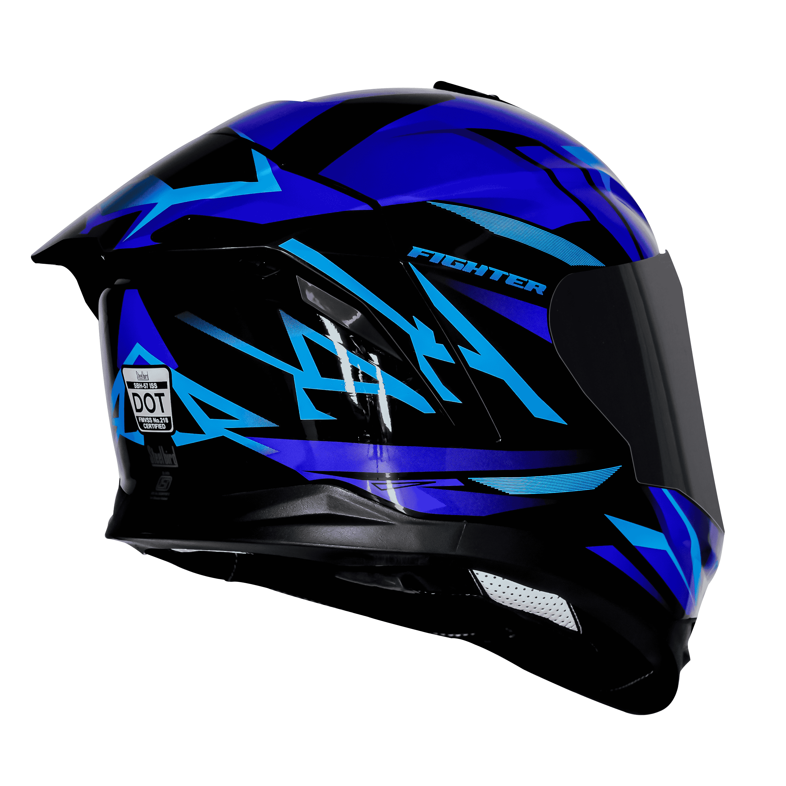 SBH-57 ISS FIGHTER F4 MAT BLACK WITH SKY BLUE