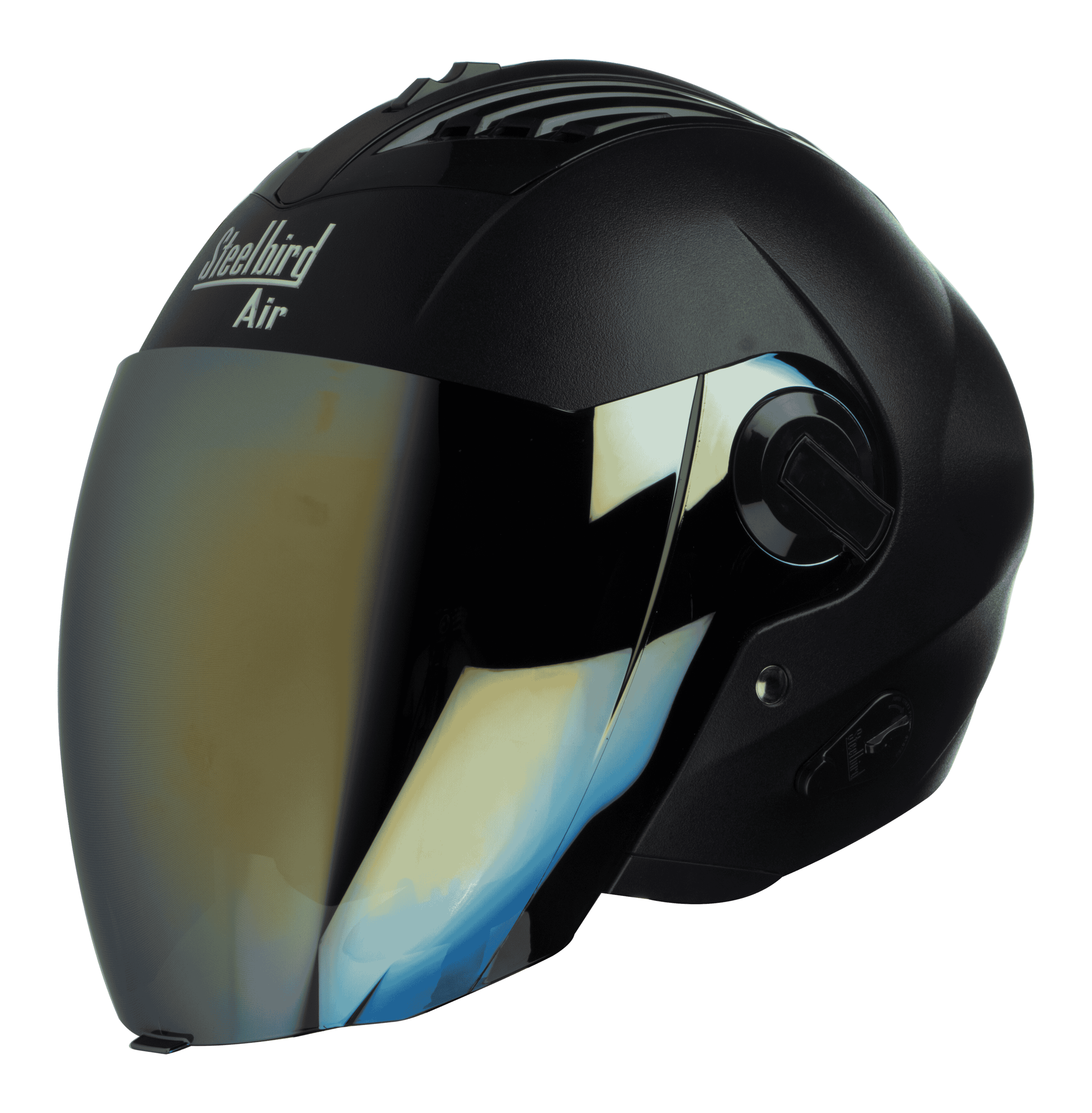 SBA-3 DASHING BLACK ( Fitted With Clear Visor Extra Gold Chrome Visor Free)