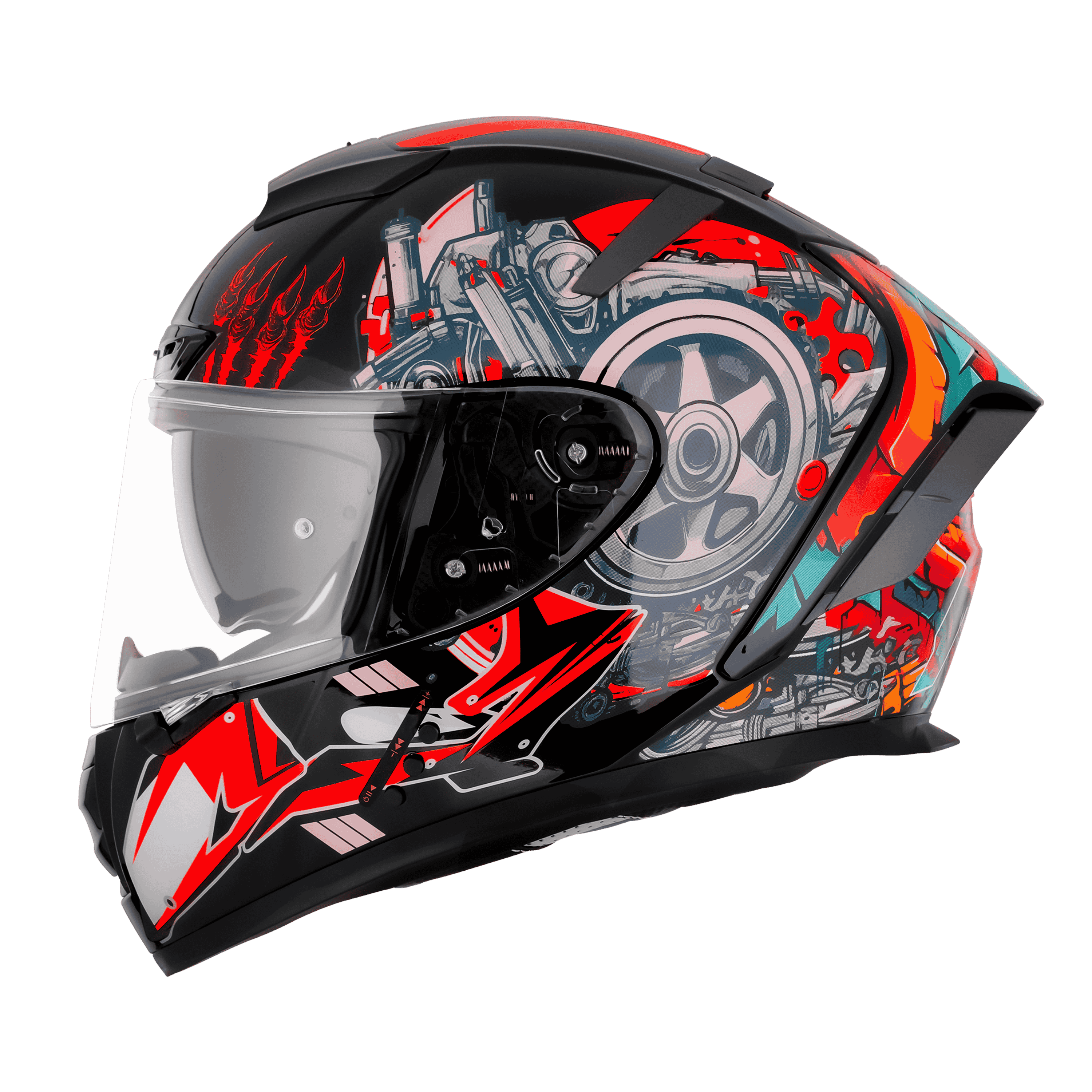 SBH-32 ISS BT DOT TRICKSTER GLOSSY BLACK WITH RED