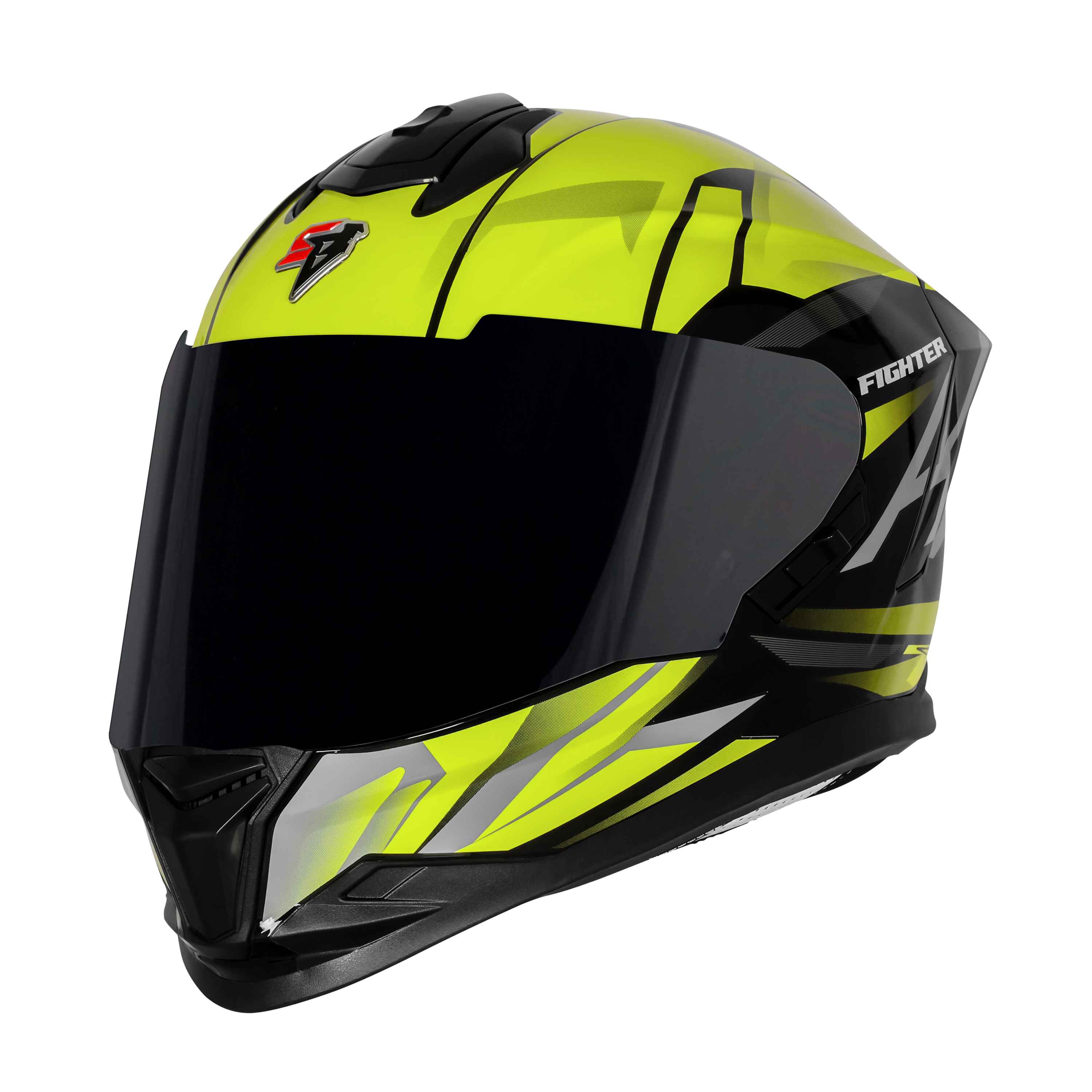 SBH-57 ISS SILVER FIGHTER F4 GLOSSY BLACK WITH FLUO YELLOW
