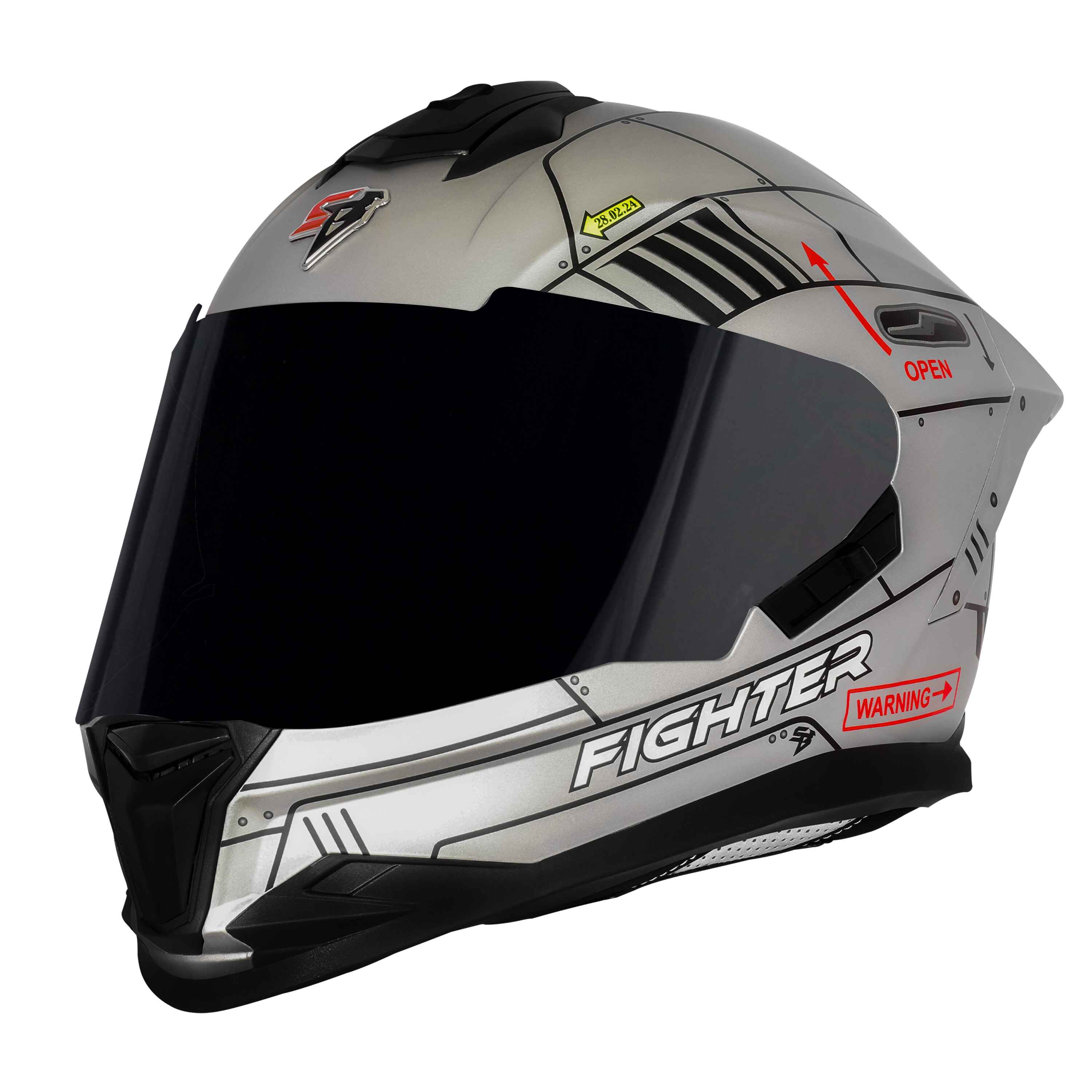 SBH-57 ISS SILVER FIGHTER F6 GLOSSY GREY WITH BLACK
