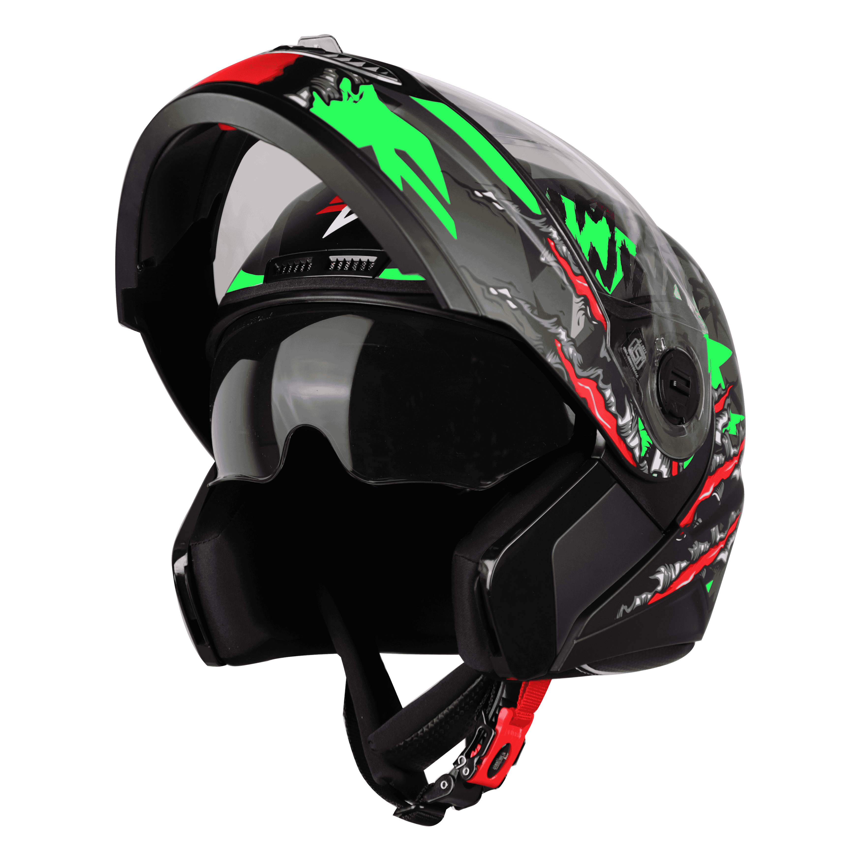 SBA-7 WINNER FLIP UP MAT BLACK WITH GREEN ( WITH INNER SUN SHIELD)