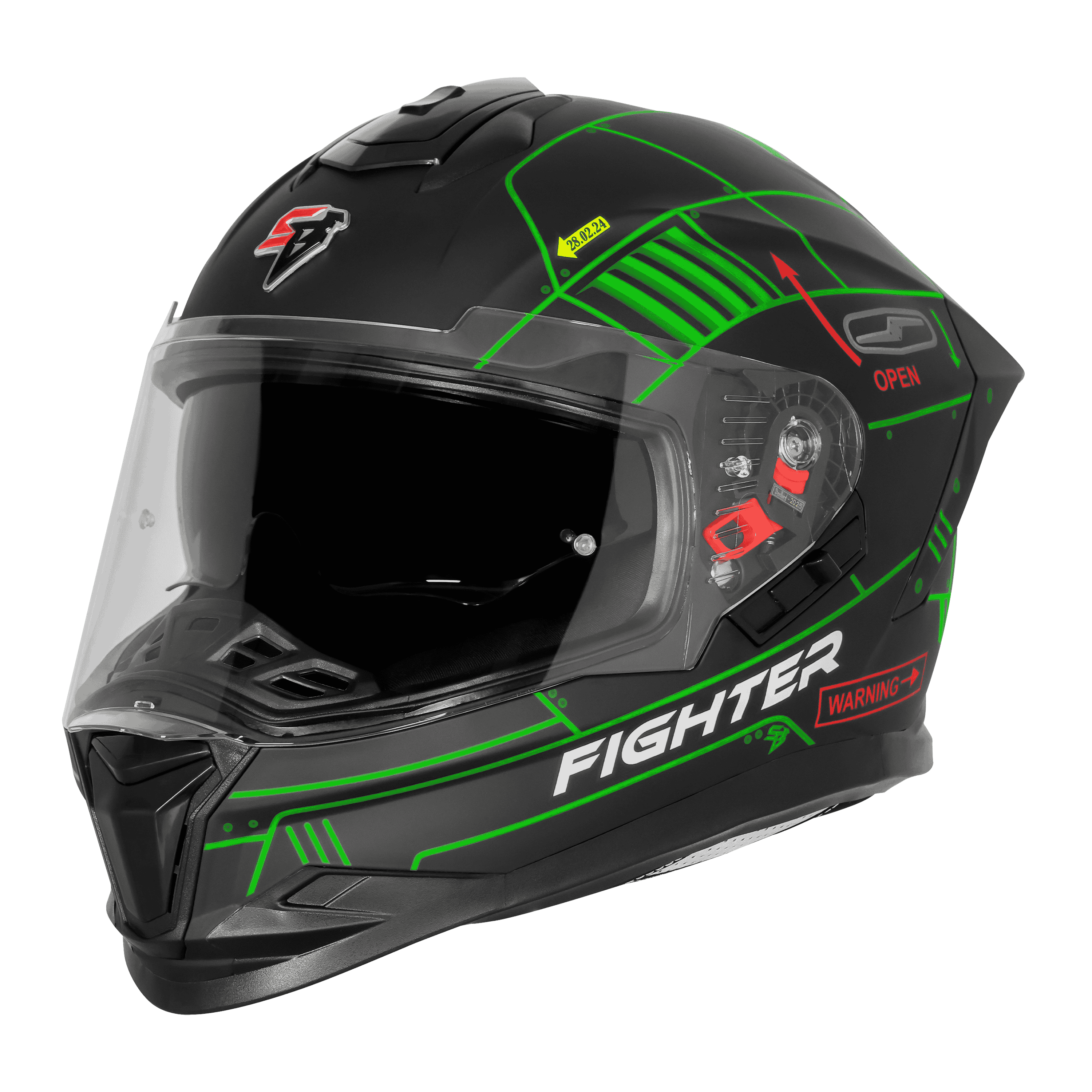 SBH-57 ISS FIGHTER F6 GLOSSY BLACK WITH GREEN