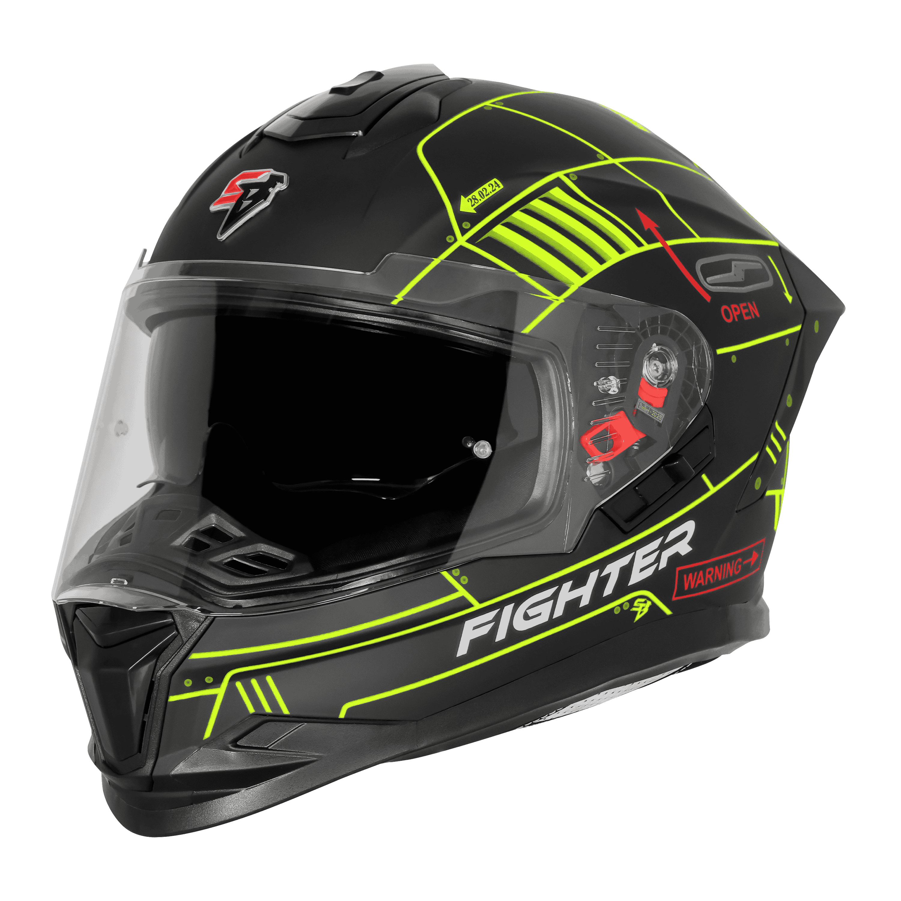 SBH-57 ISS FIGHTER F6 GLOSSY BLACK WITH NEON
