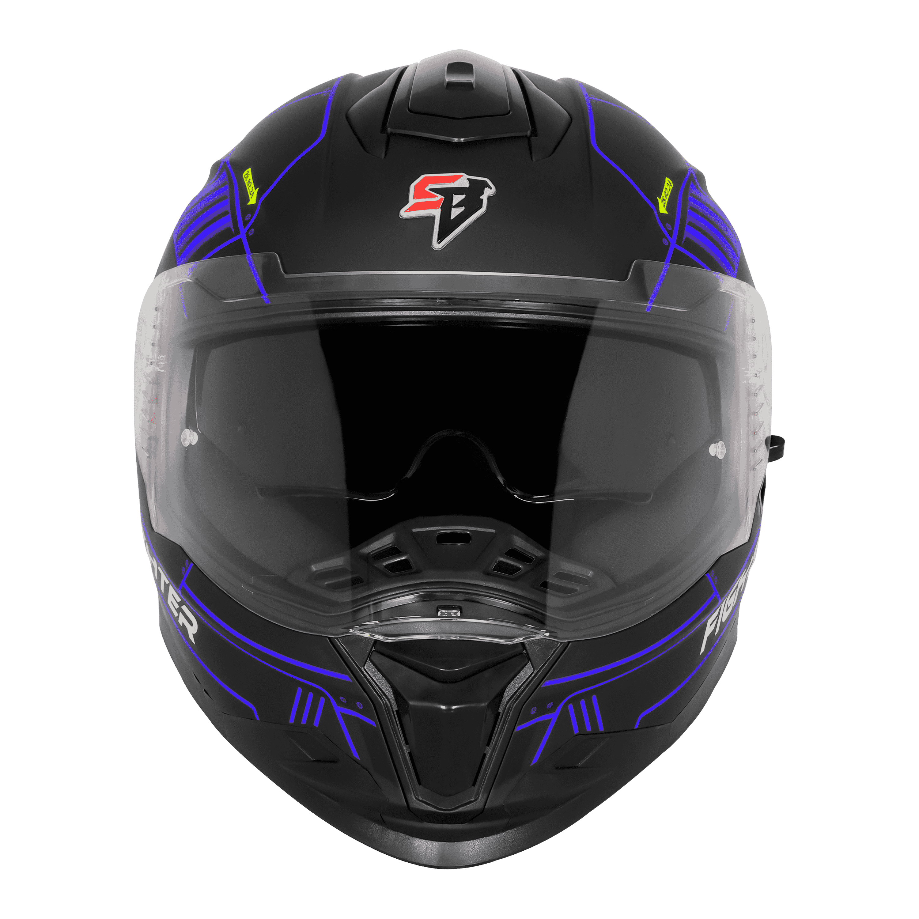 SBH-57 ISS FIGHTER F6 MAT BLACK WITH BLUE