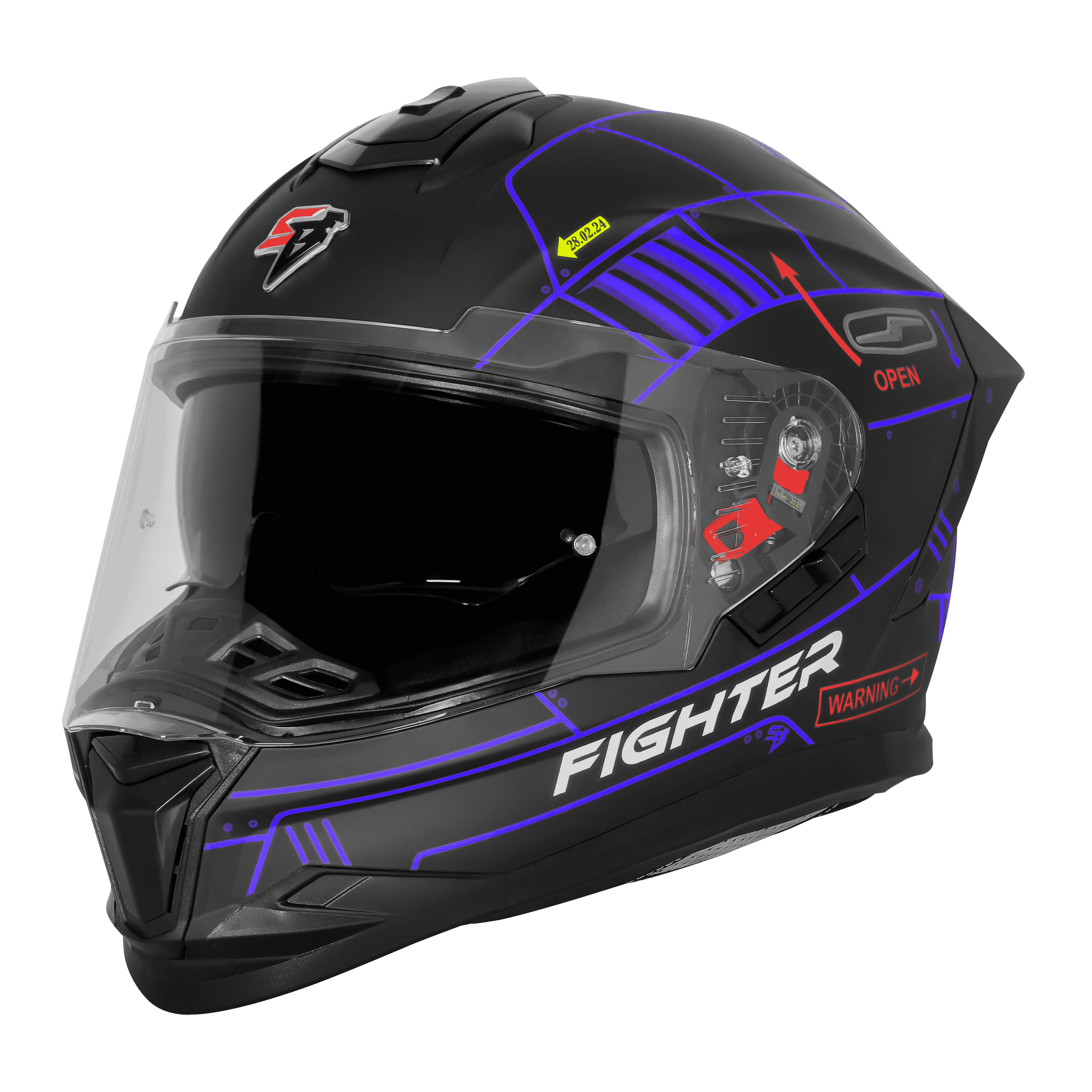 SBH-57 ISS FIGHTER F6 MAT BLACK WITH BLUE