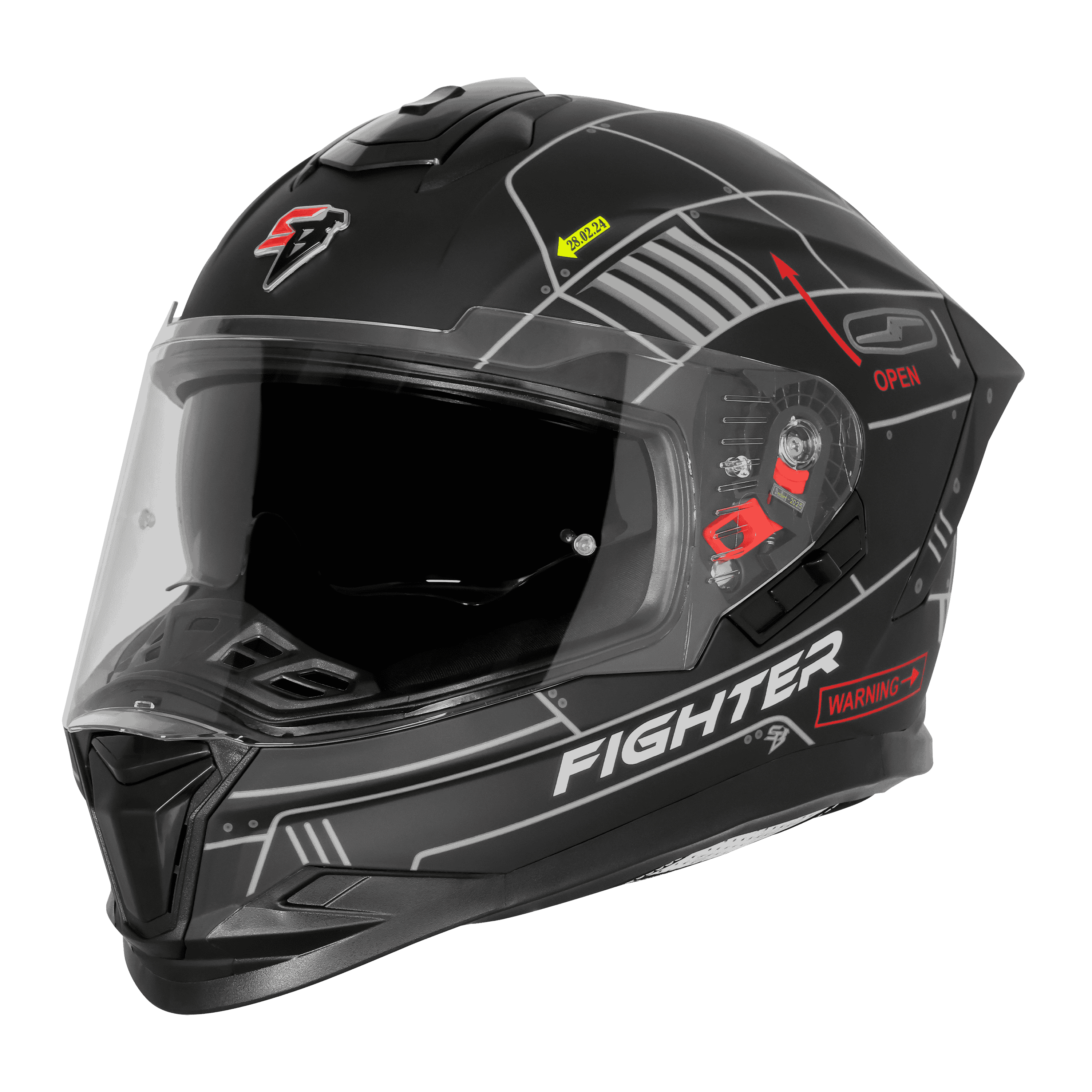 SBH-57 ISS FIGHTER F6 MAT BLACK WITH GREY