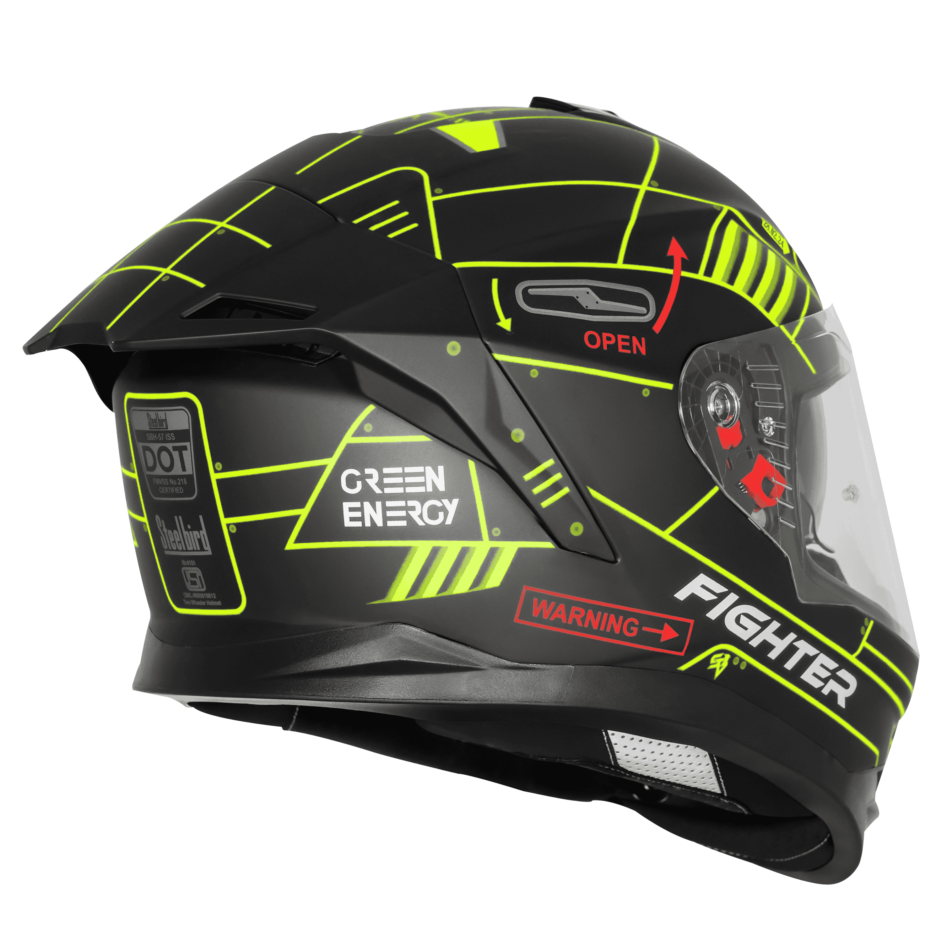 SBH-57 ISS FIGHTER F6 MAT BLACK WITH NEON