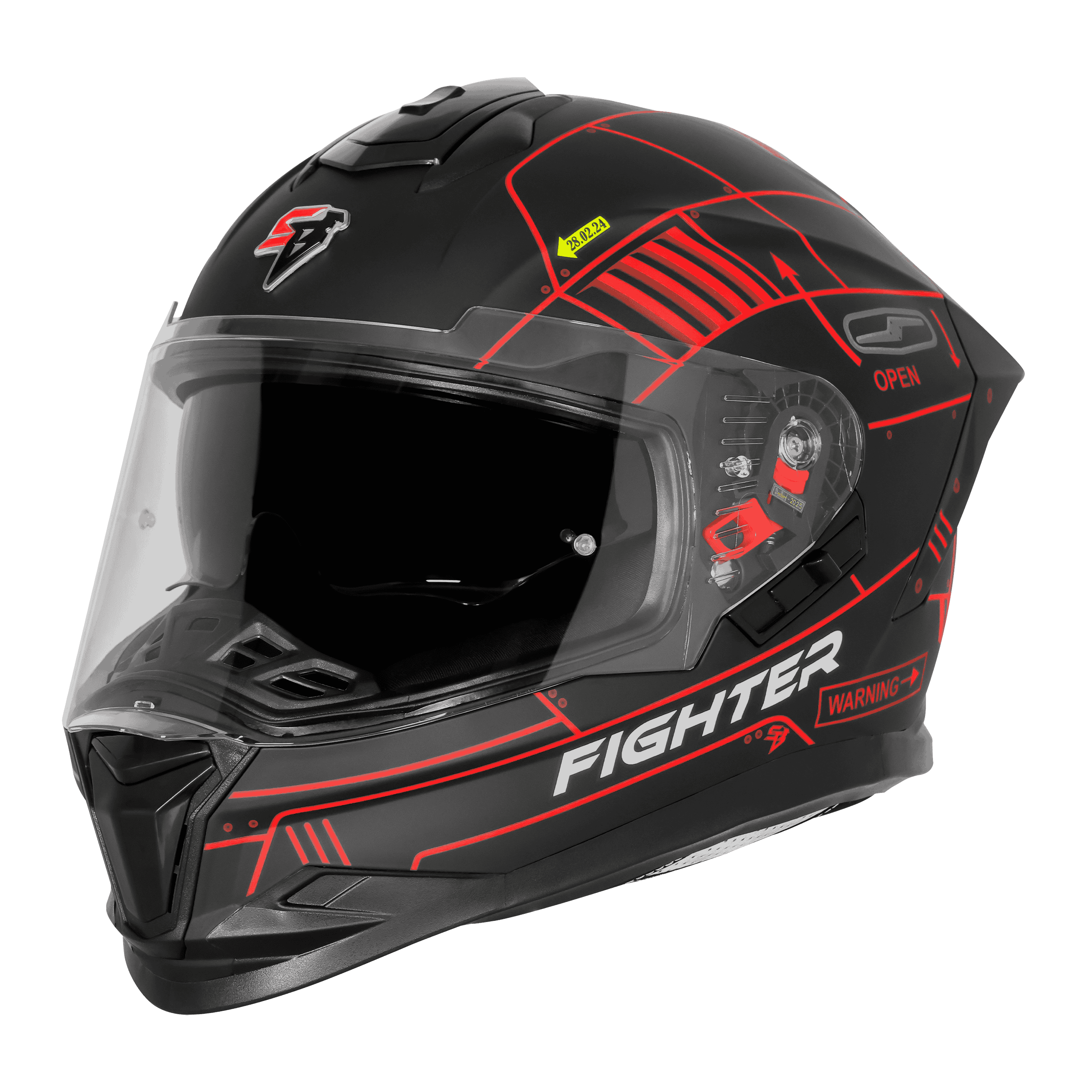 SBH-57 ISS FIGHTER F6 MAT BLACK WITH RED