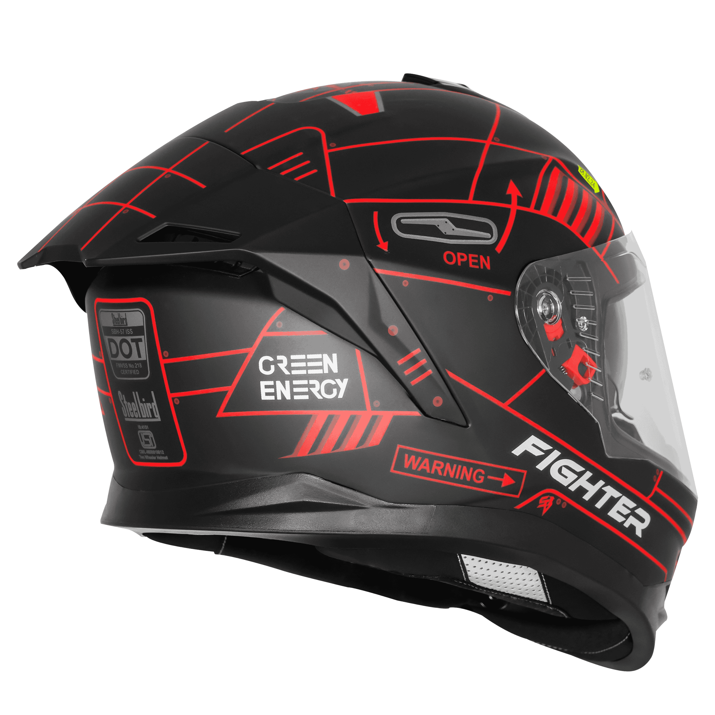 SBH-57 ISS FIGHTER F6 MAT BLACK WITH RED