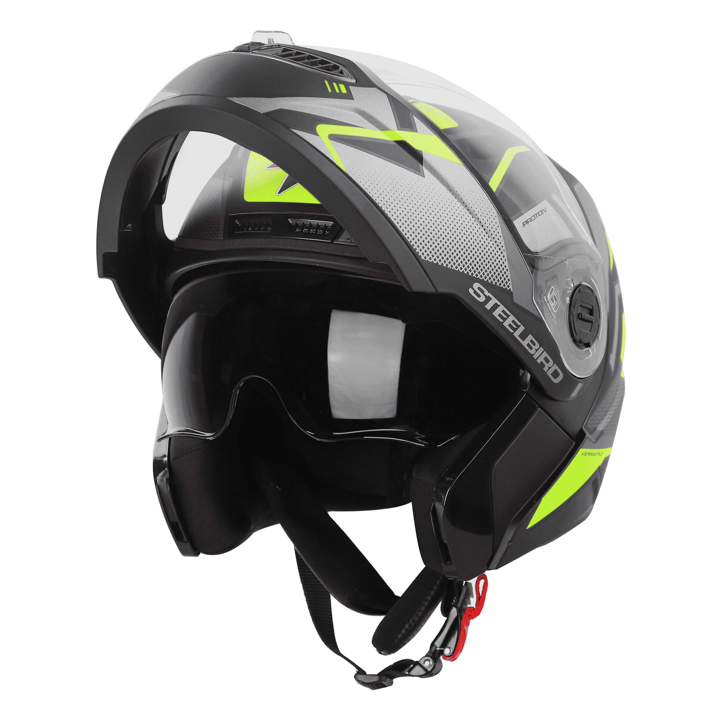 SBA-7 VERSATILE GLOSSY BLACK WITH NEON (WITH INNER SUN SHIELD)