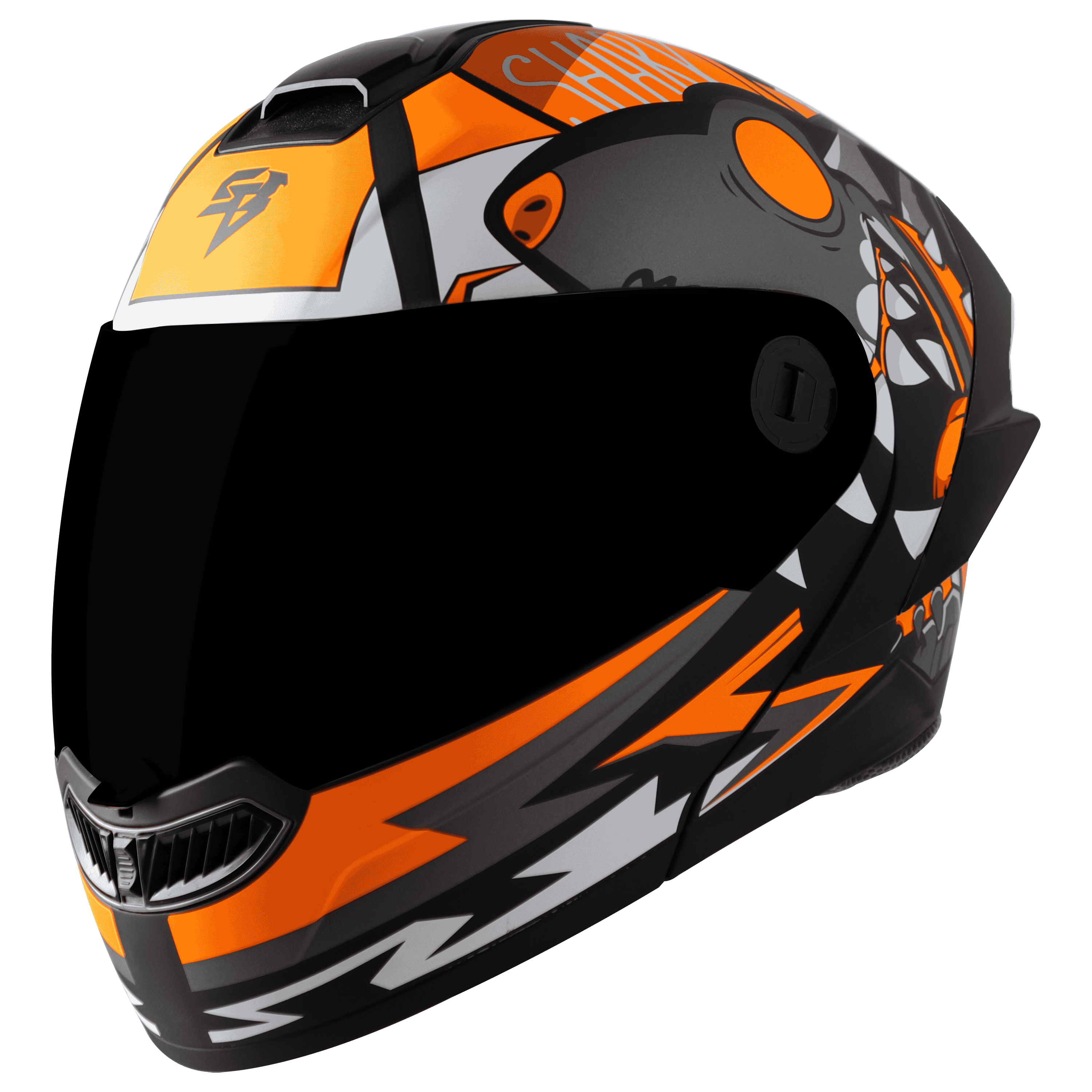 SBA-8 SHARKY GLOSSY BLACK ORANGE