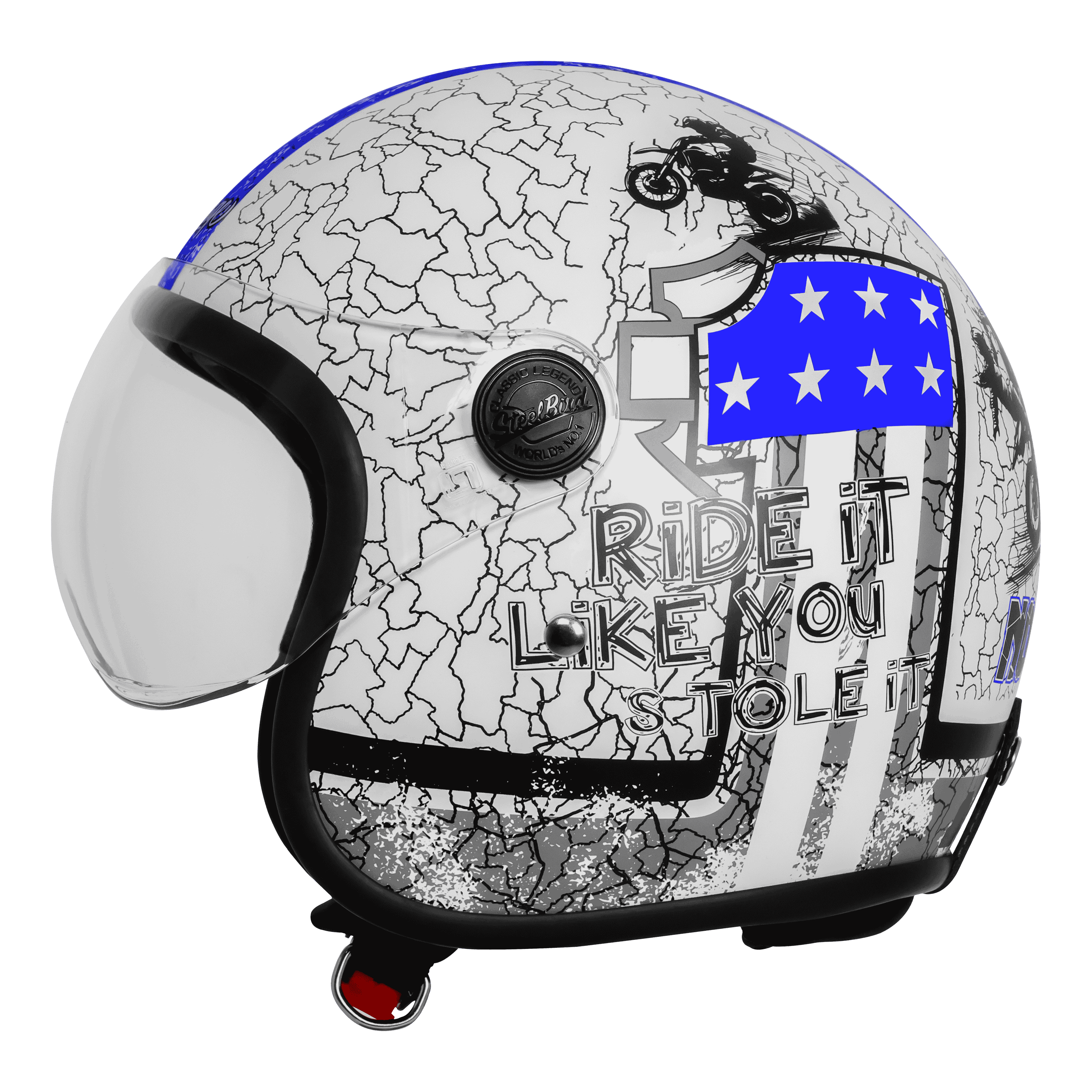 SBH-54 VINTAGE NO RULES GLOSSY WHITE WITH BLUE