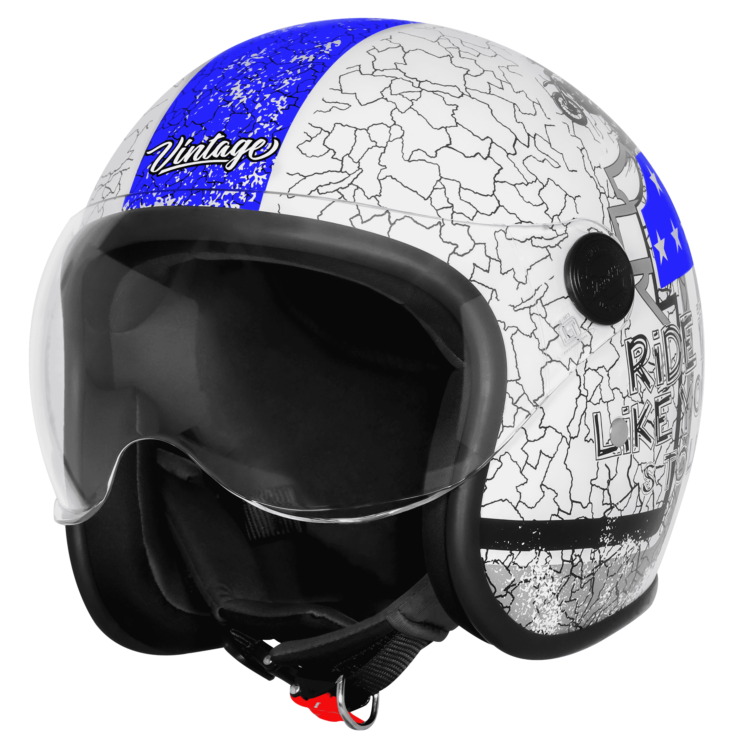 SBH-54 VINTAGE NO RULES GLOSSY WHITE WITH BLUE