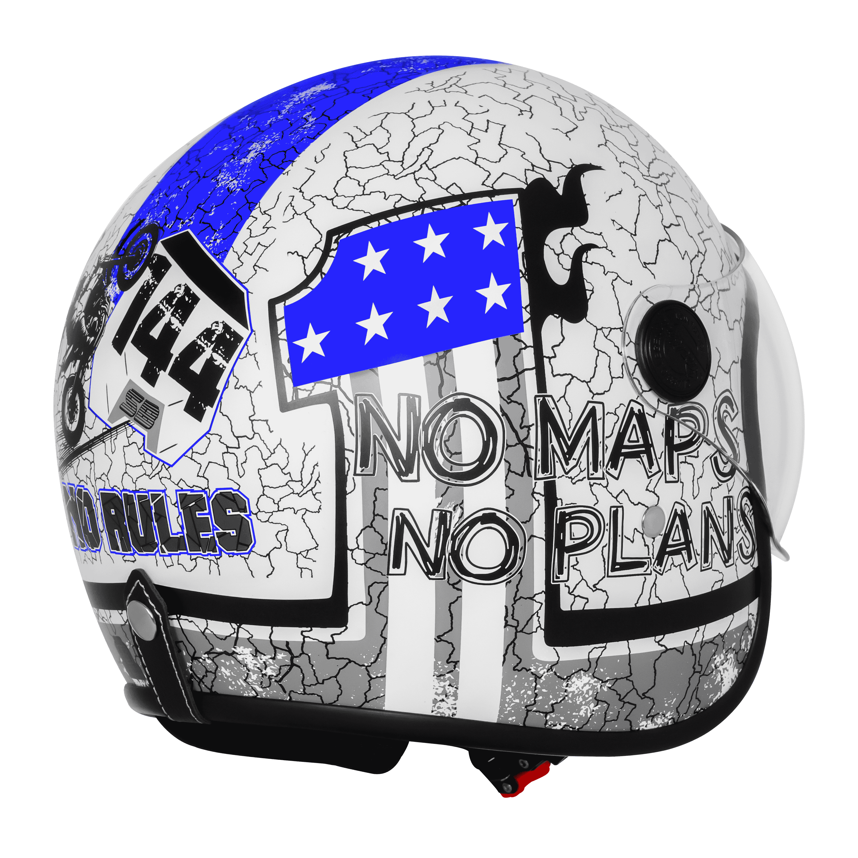 SBH-54 VINTAGE NO RULES GLOSSY WHITE WITH BLUE