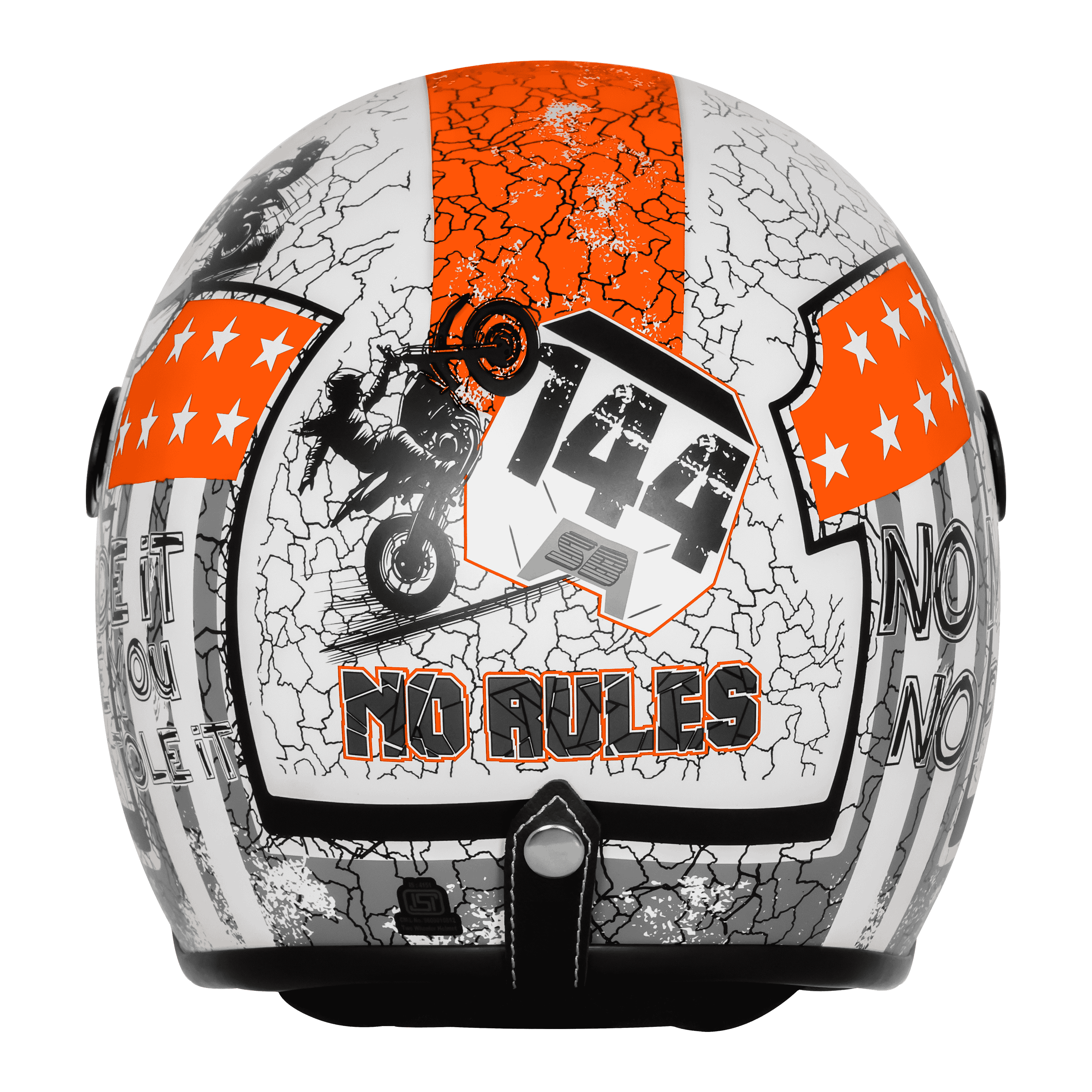 SBH-54 VINTAGE NO RULES GLOSSY WHITE WITH ORANGE