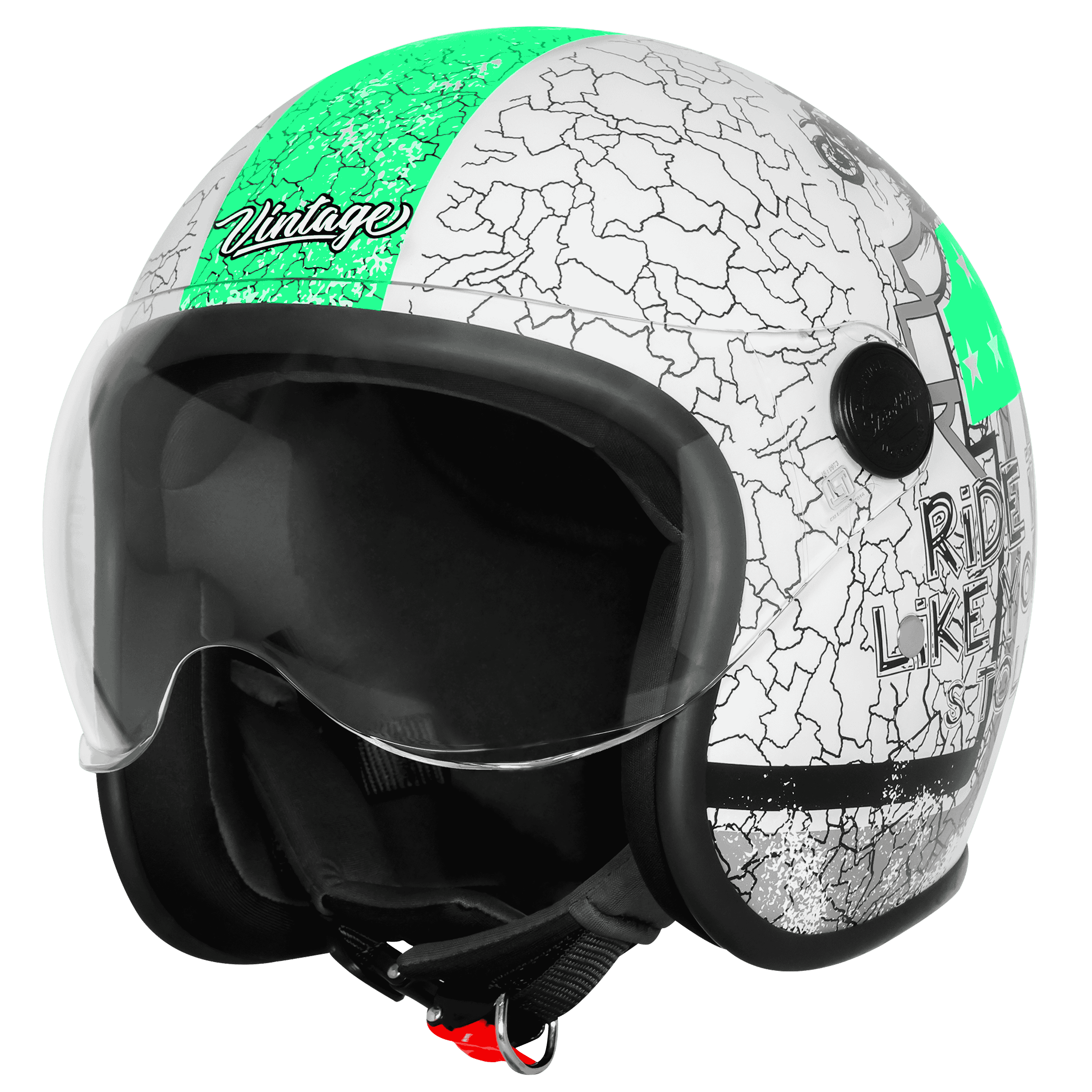 SBH-54 VINTAGE NO RULES GLOSSY WHITE WITH GREEN