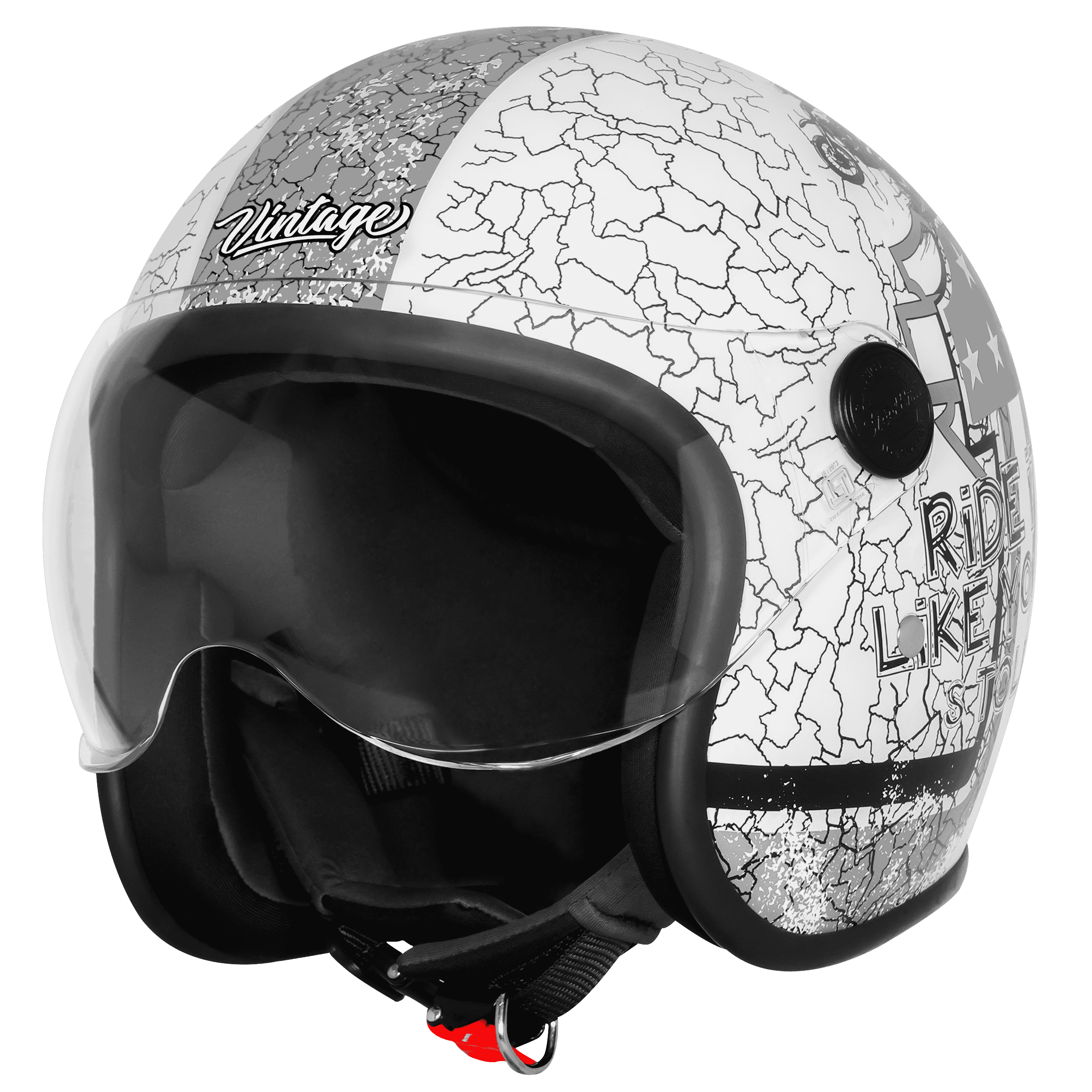 SBH-54 VINTAGE NO RULES GLOSSY WHITE WITH GREY