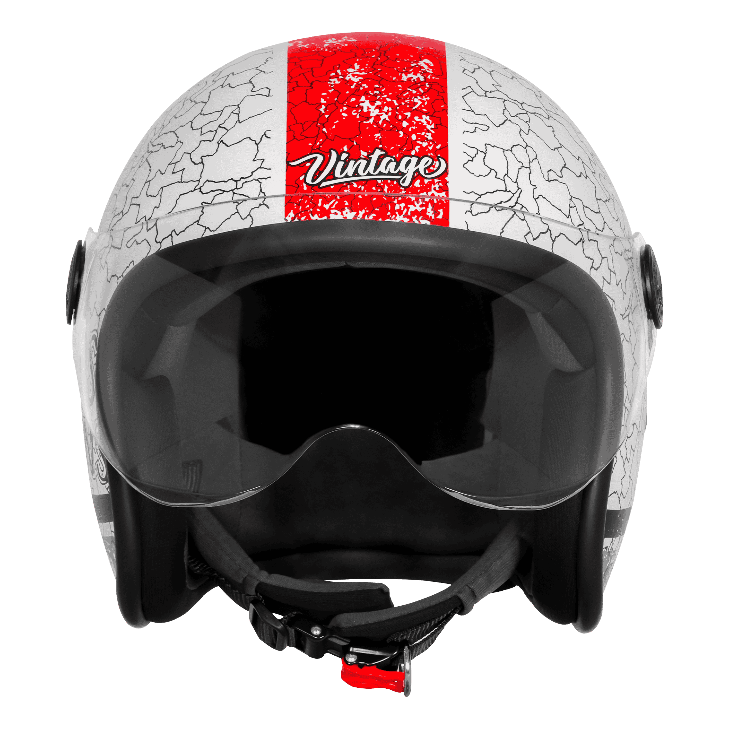 SBH-54 VINTAGE NO RULES GLOSSY WHITE WITH RED