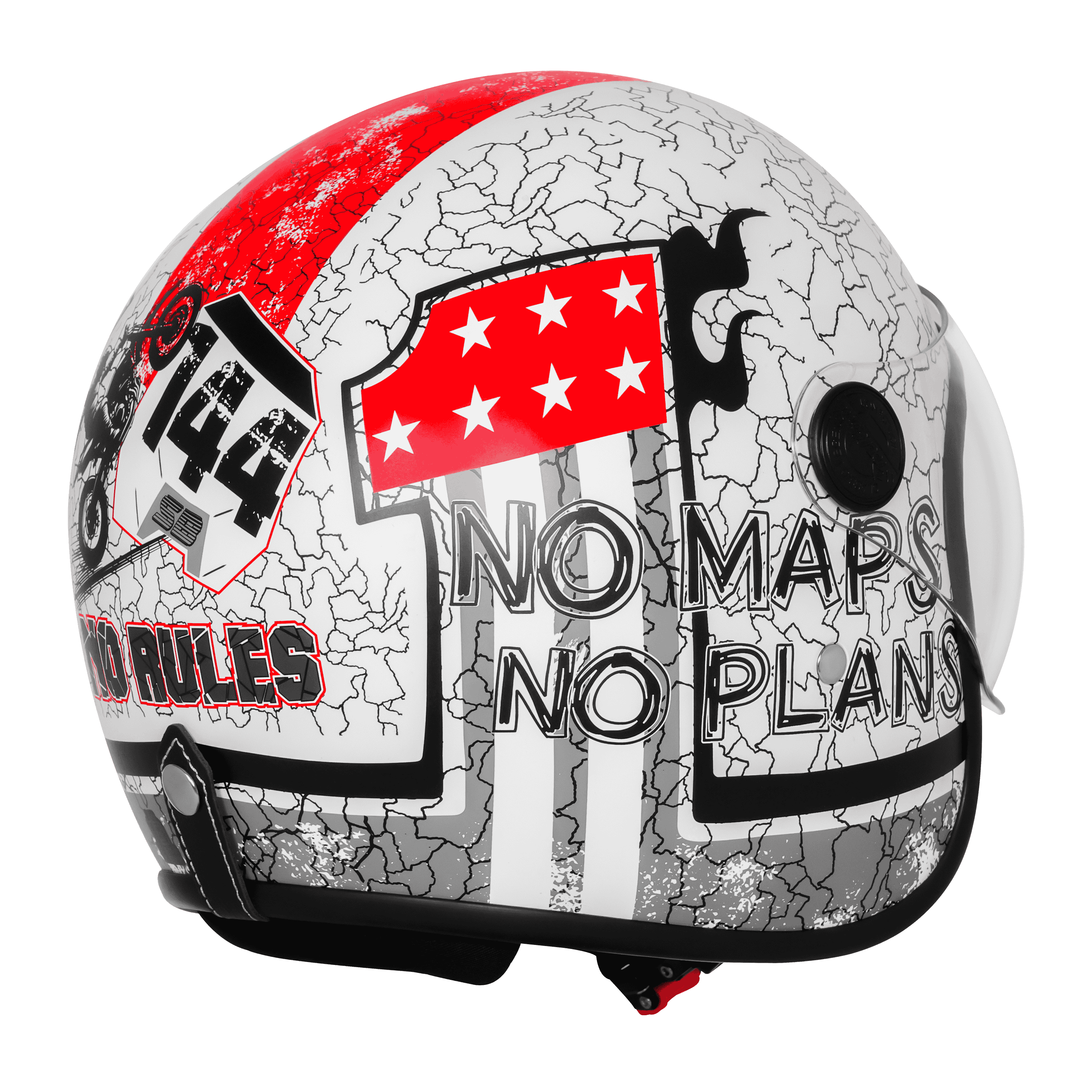 SBH-54 VINTAGE NO RULES GLOSSY WHITE WITH RED