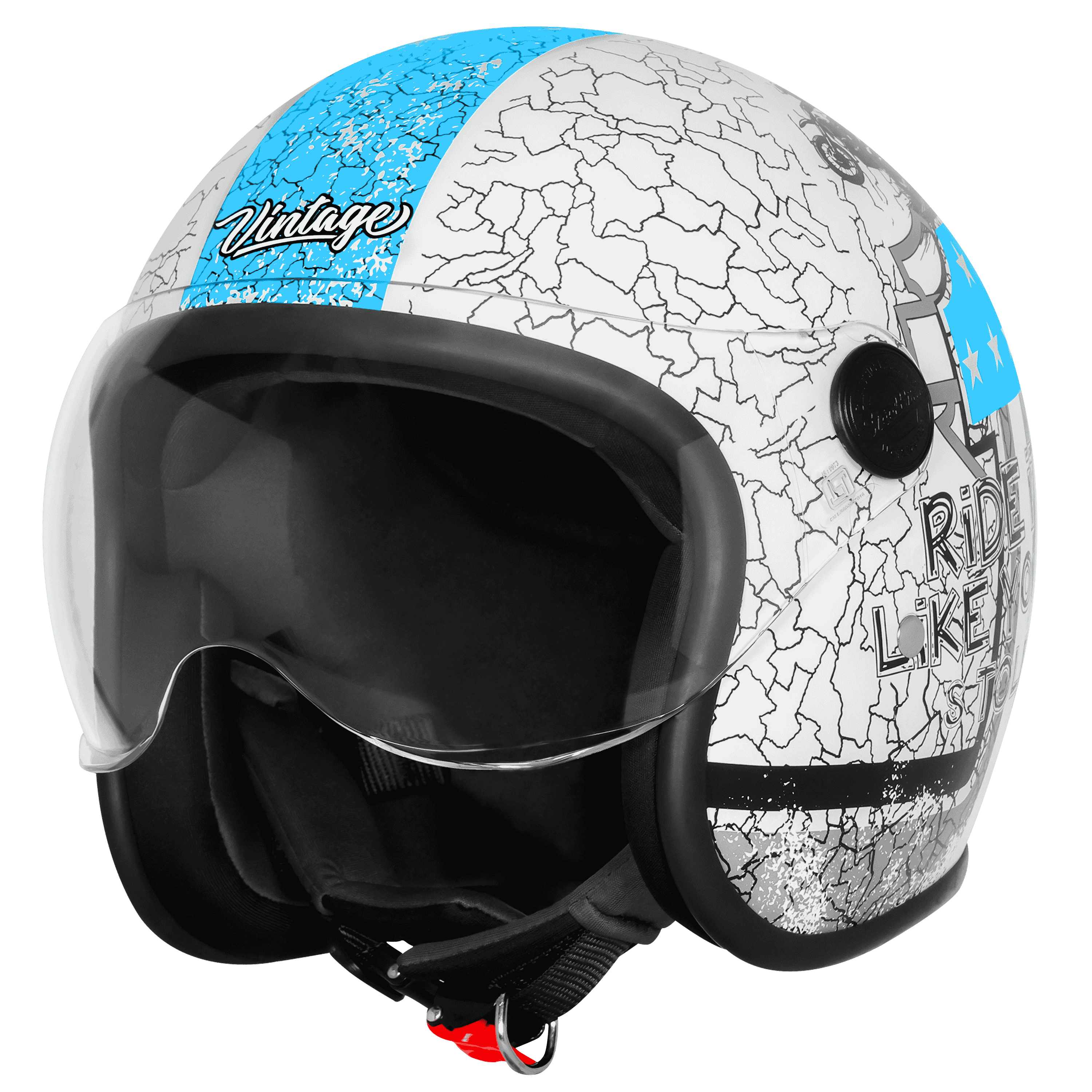 SBH-54 VINTAGE NO RULES GLOSSY WHITE WITH JAZZ BLUE