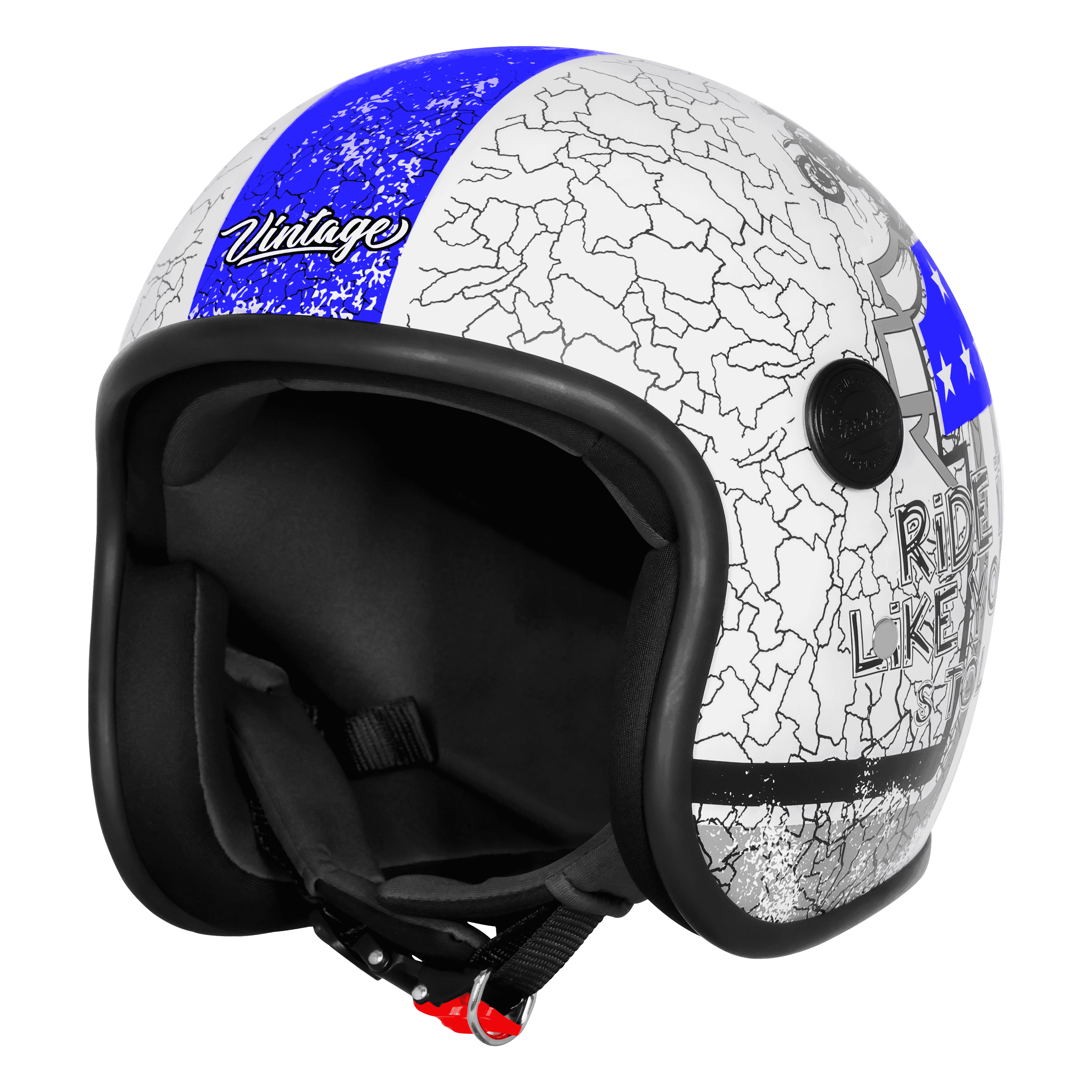 SBH-54 VINTAGE NO RULES GLOSSY WHITE WITH BLUE