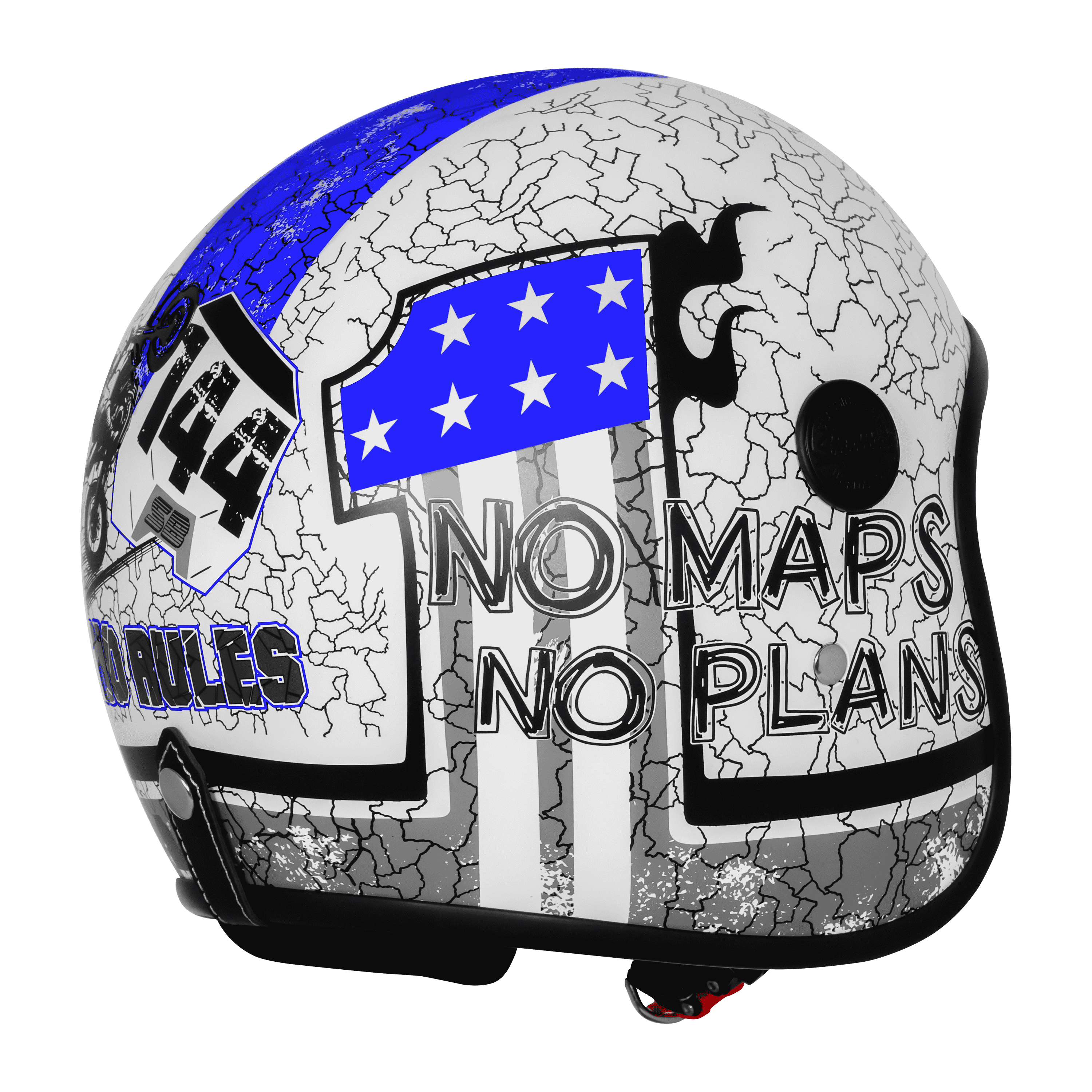 SBH-54 VINTAGE NO RULES GLOSSY WHITE WITH BLUE