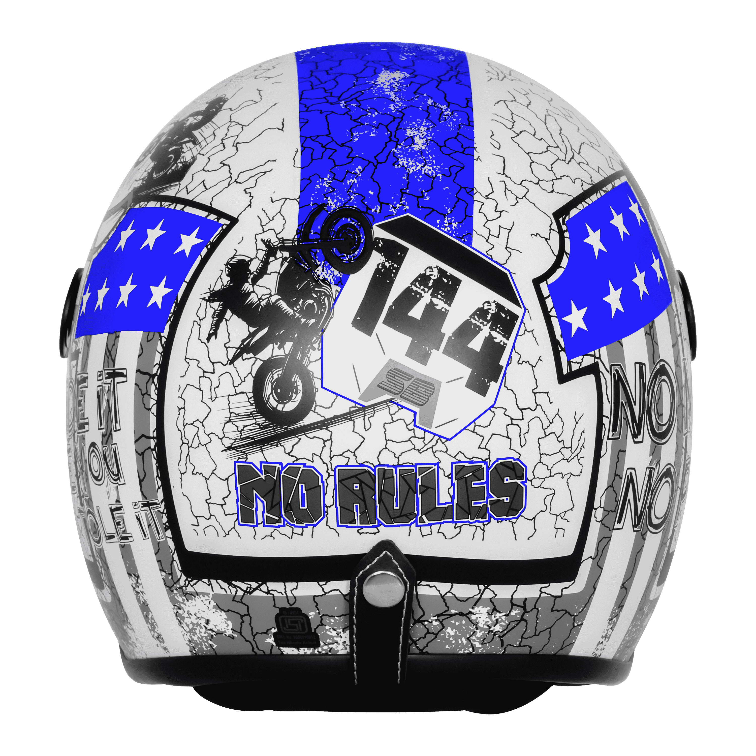 SBH-54 VINTAGE NO RULES GLOSSY WHITE WITH BLUE