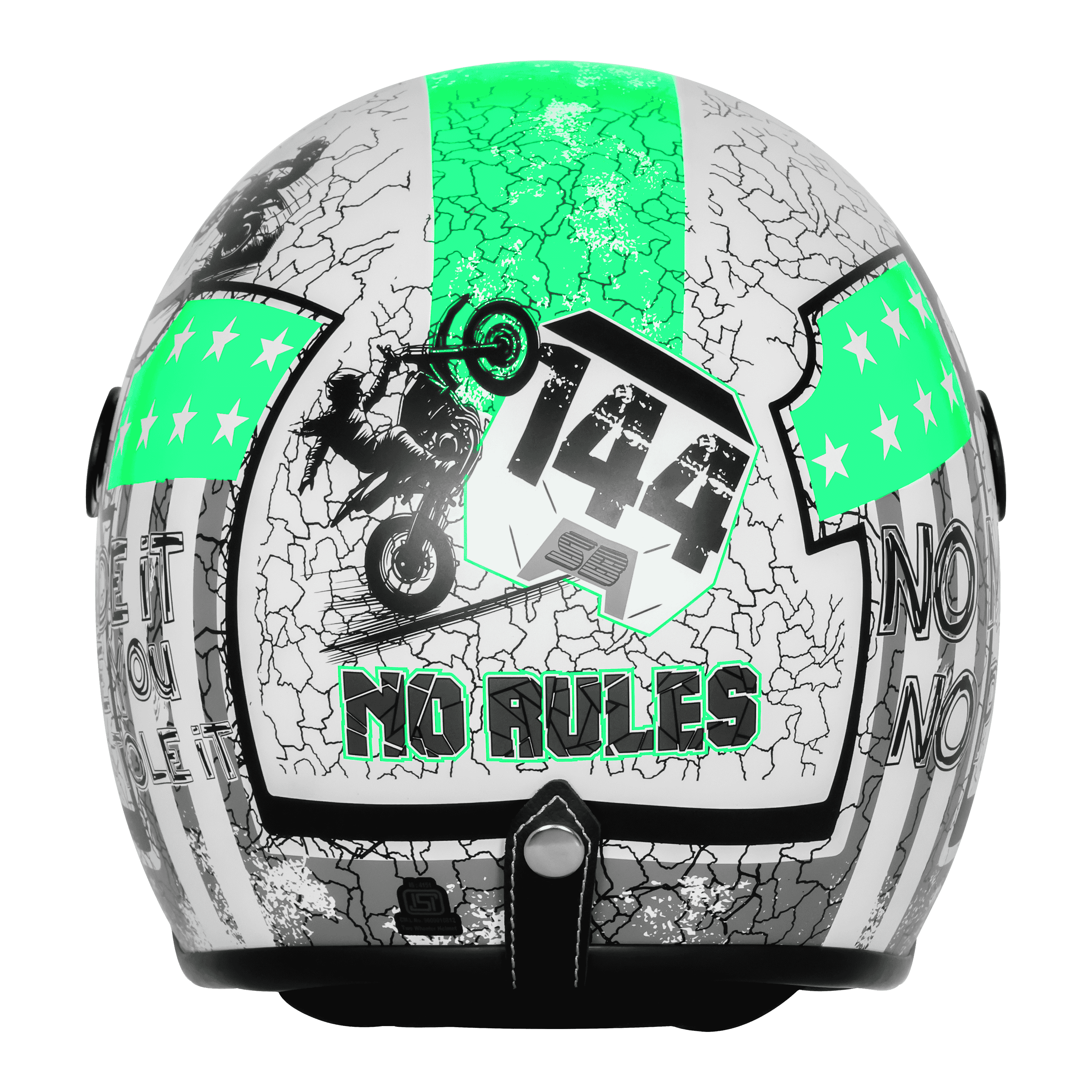 SBH-54 VINTAGE NO RULES GLOSSY WHITE WITH GREEN