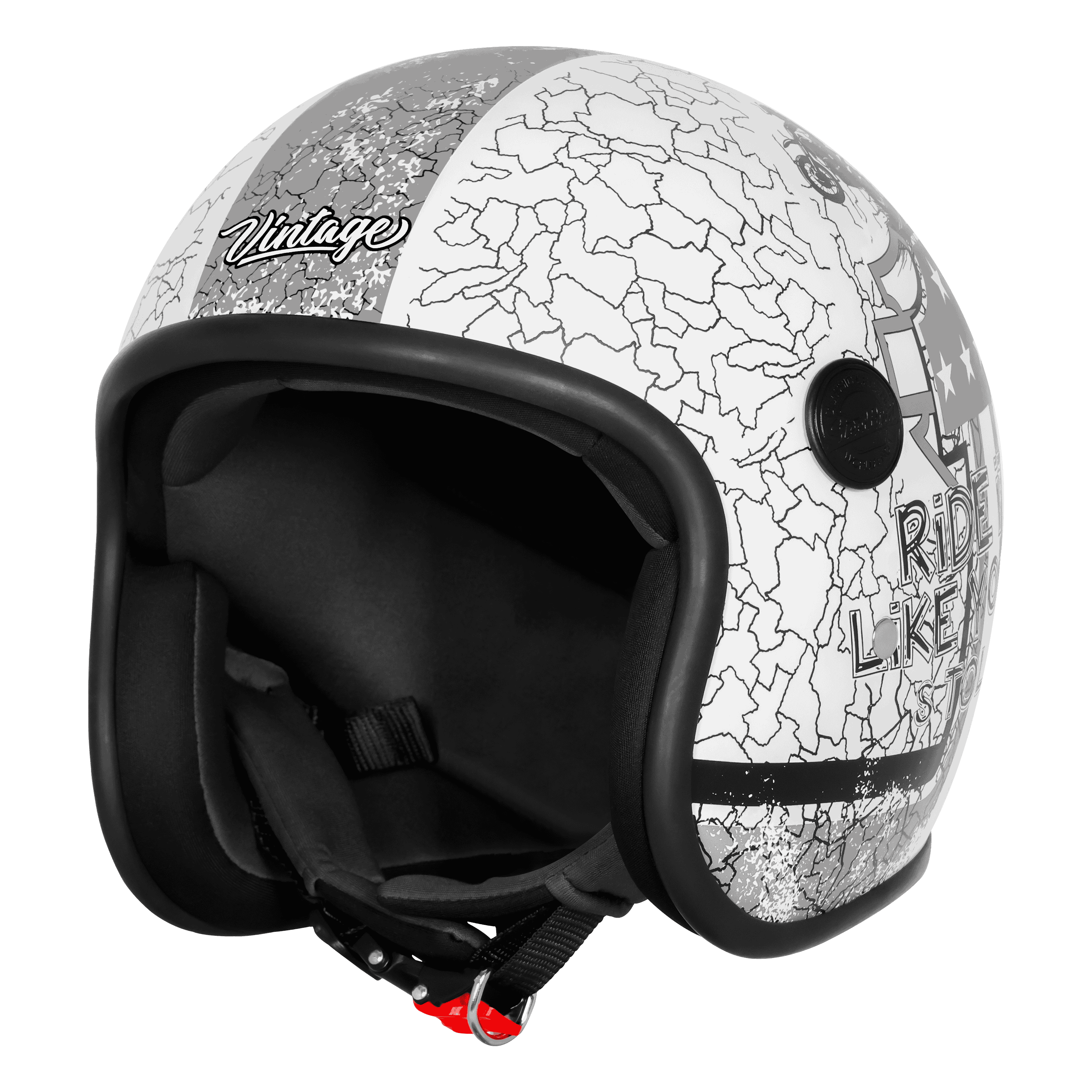 SBH-54 VINTAGE NO RULES GLOSSY WHITE WITH GREY