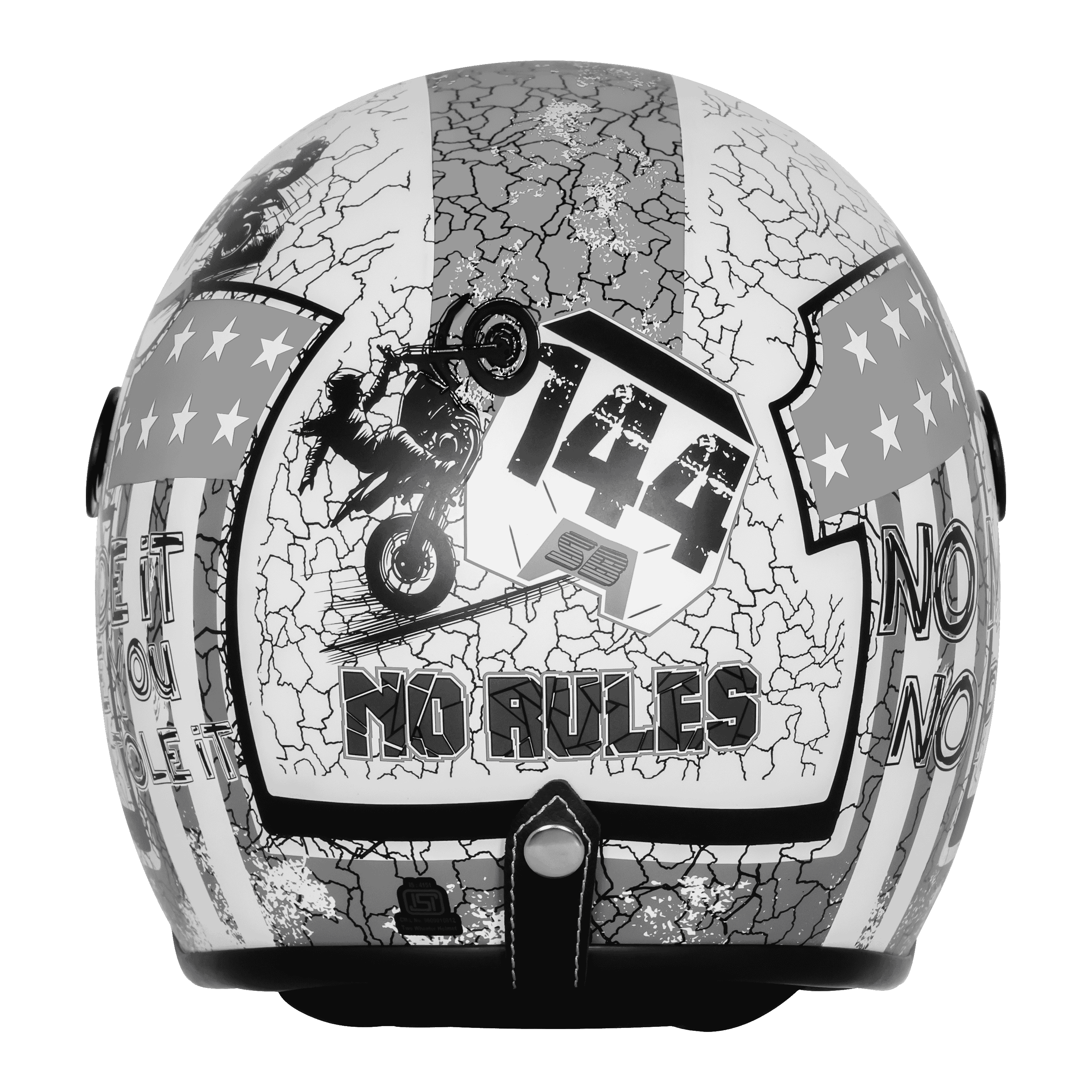SBH-54 VINTAGE NO RULES GLOSSY WHITE WITH GREY