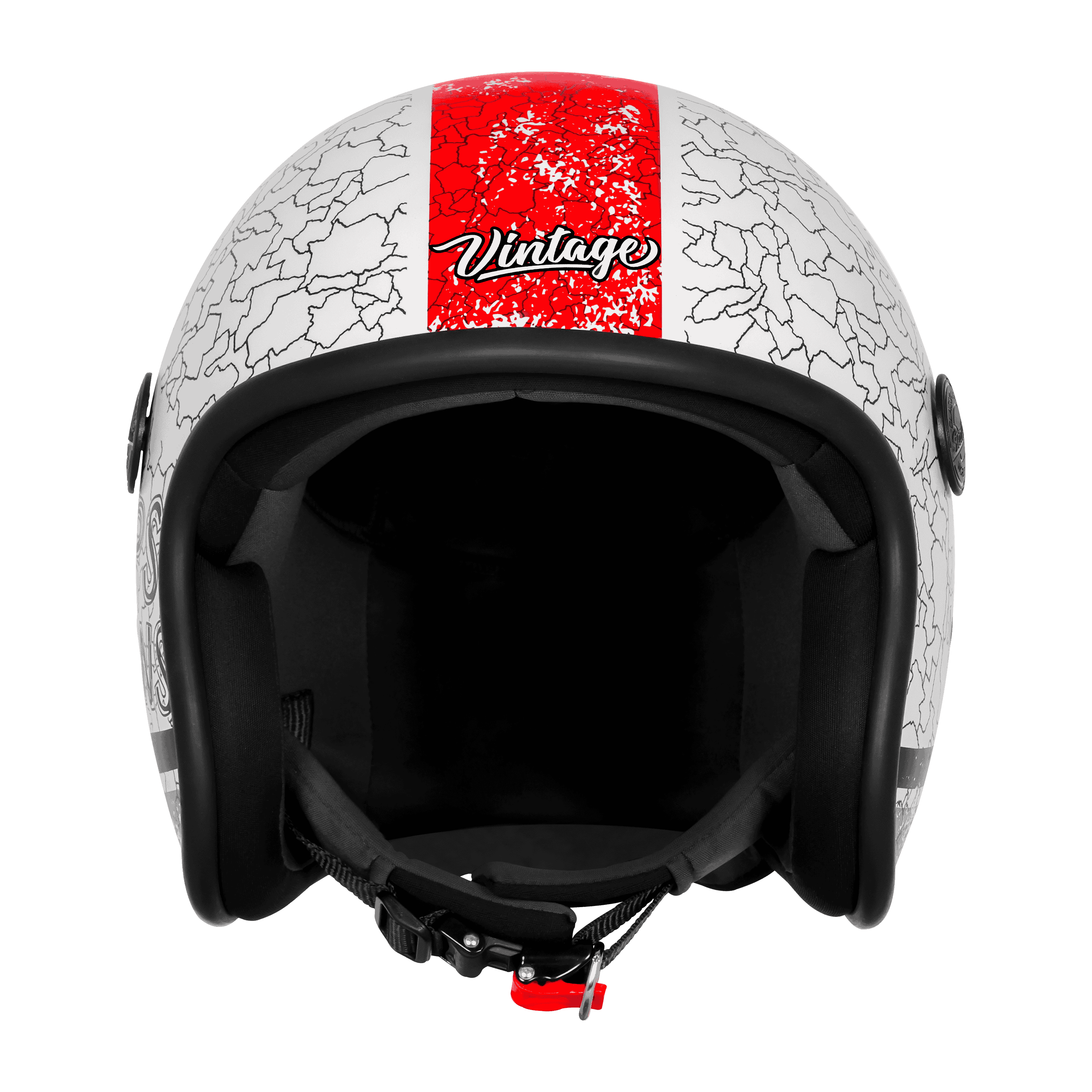 SBH-54 VINTAGE NO RULES GLOSSY WHITE WITH RED