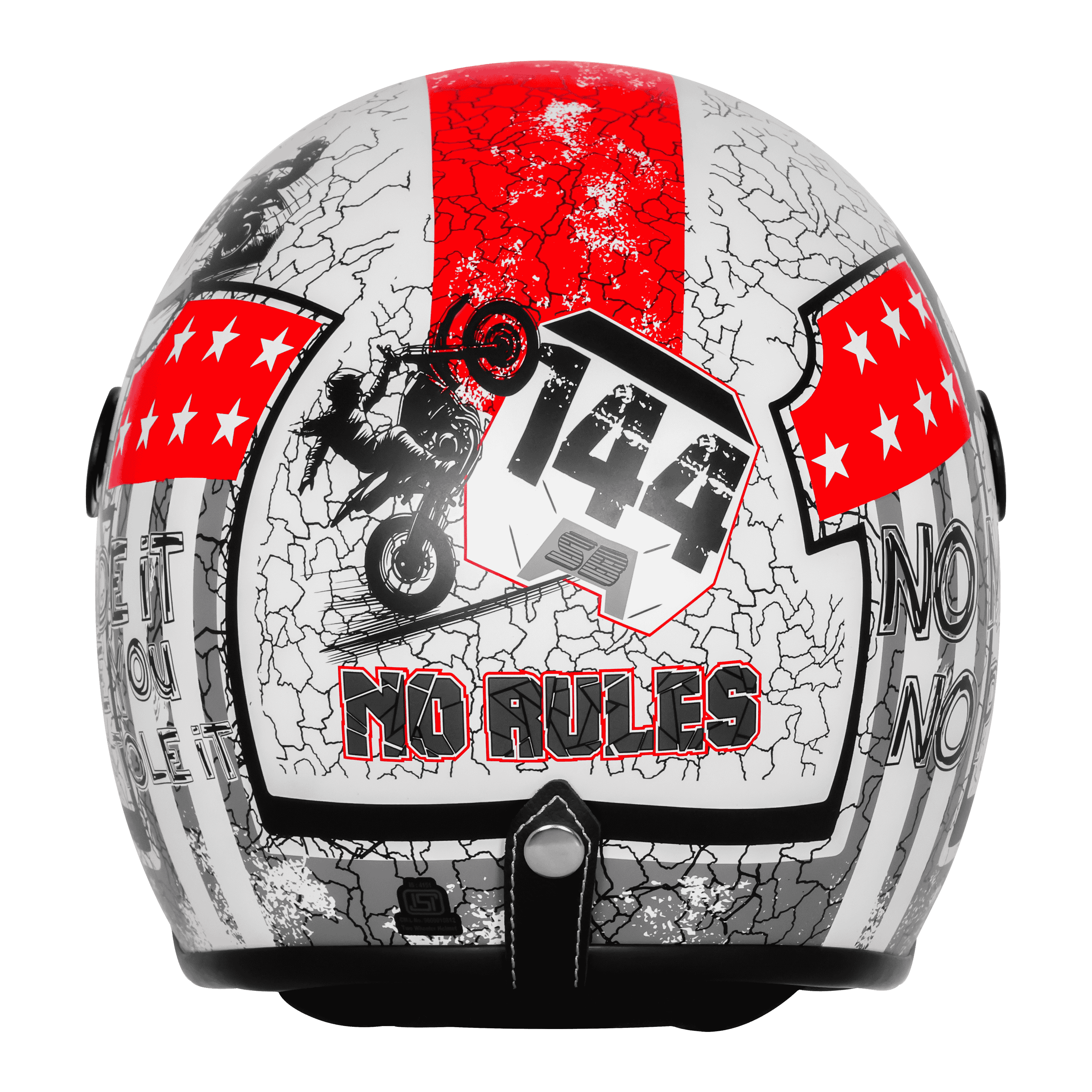 SBH-54 VINTAGE NO RULES GLOSSY WHITE WITH RED