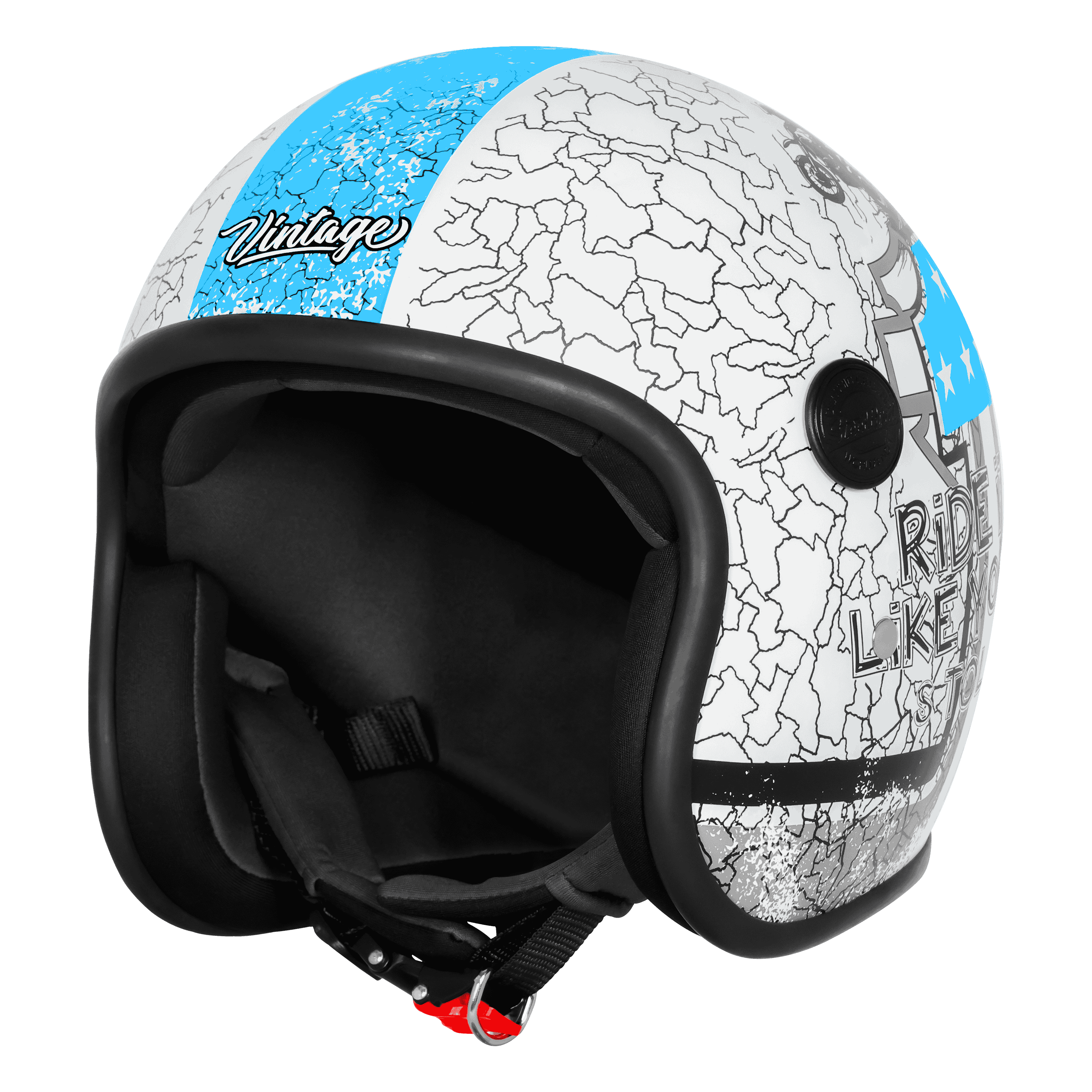 SBH-54 VINTAGE NO RULES GLOSSY WHITE WITH JAZZ BLUE